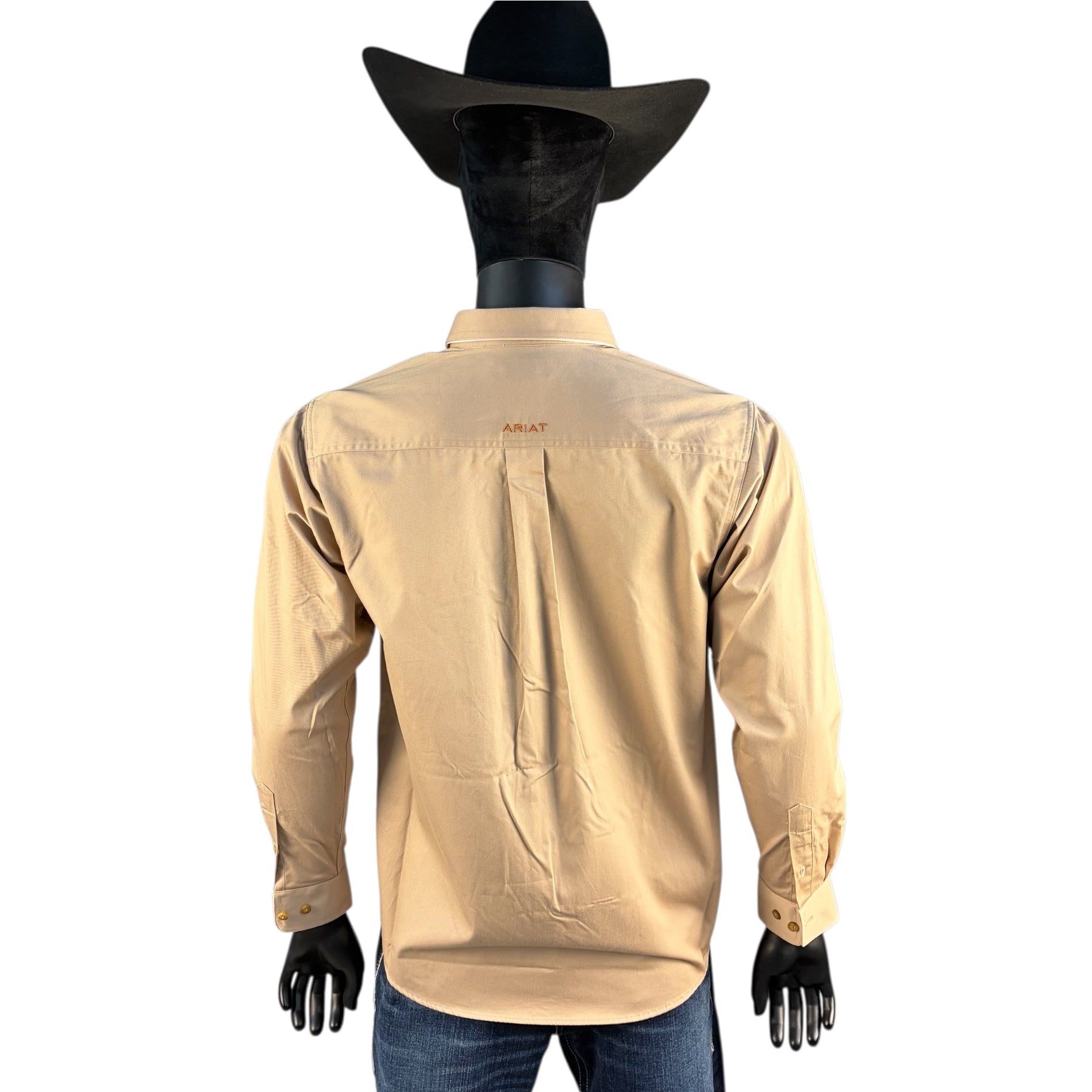 Ariat Men’s Solid Long Sleeve Button-Down Shirt – Tan