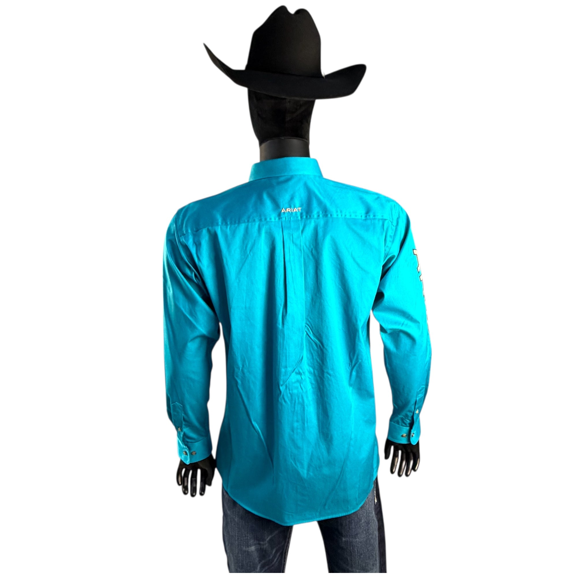 Ariat Men’s Turquoise Solid Long Sleeve Western Shirt