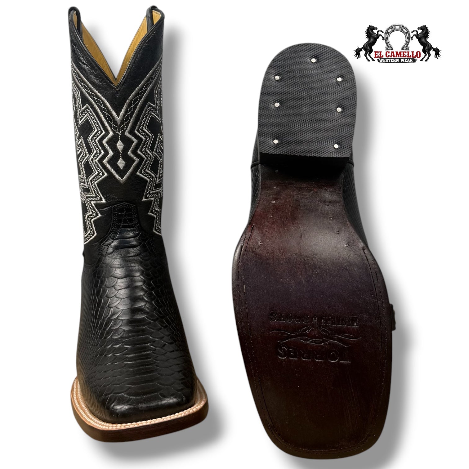 Python Grabado Negro Torres Boots TBRCC156