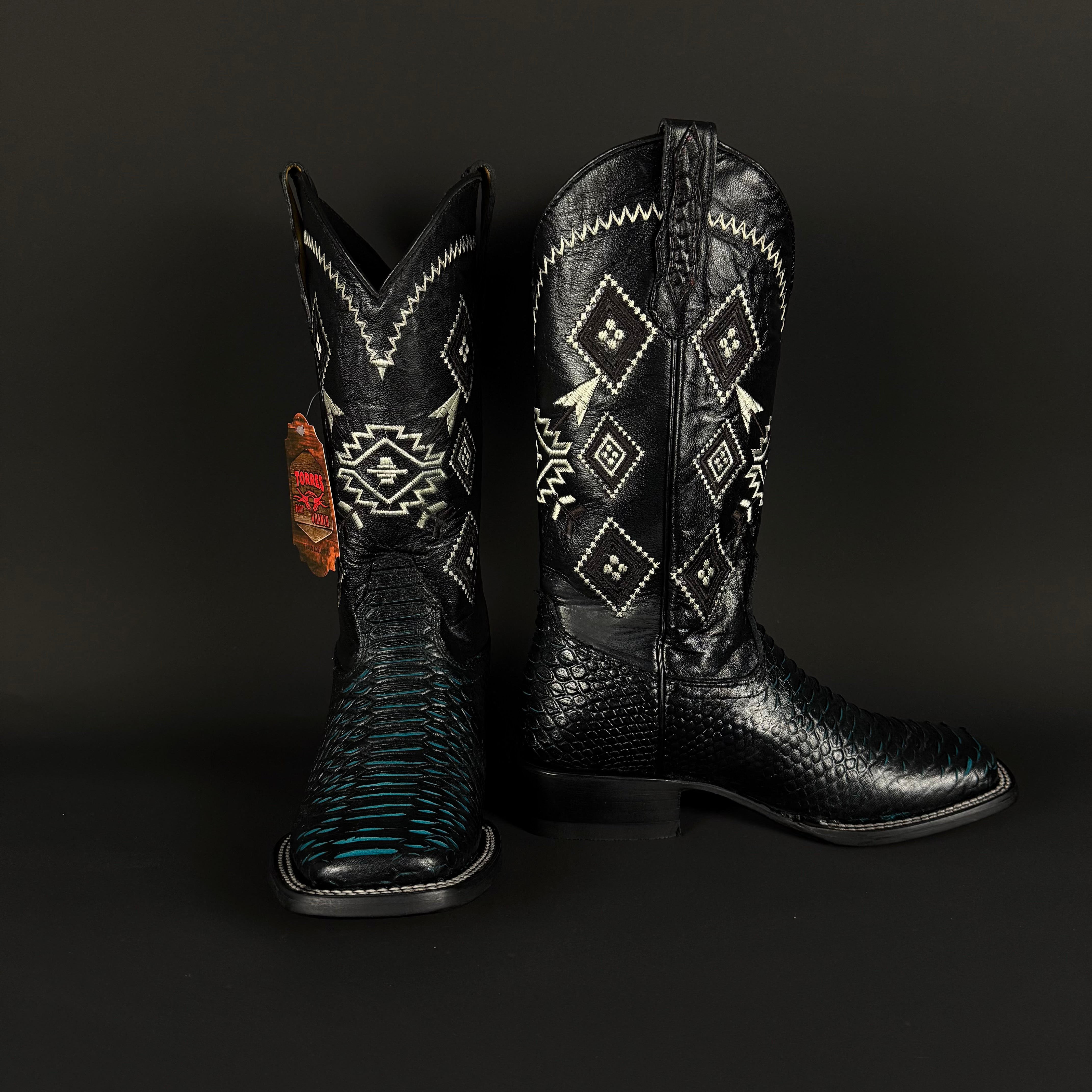 Torres Boot Ranch - Python Print - Black/Acua