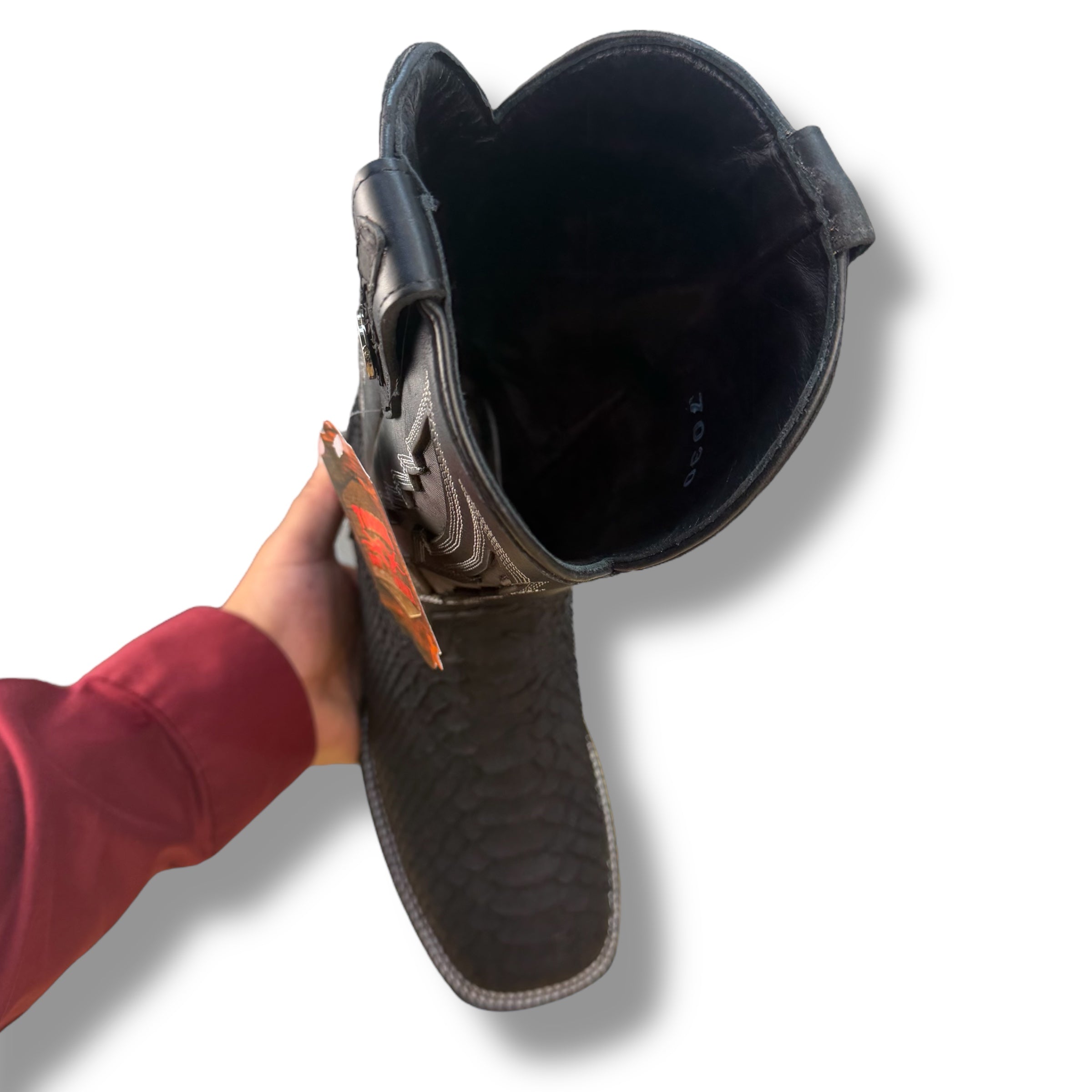 Torres Boot Ranch – Piton Negro Matte Genuine Exotic Leather Cowboy Boot