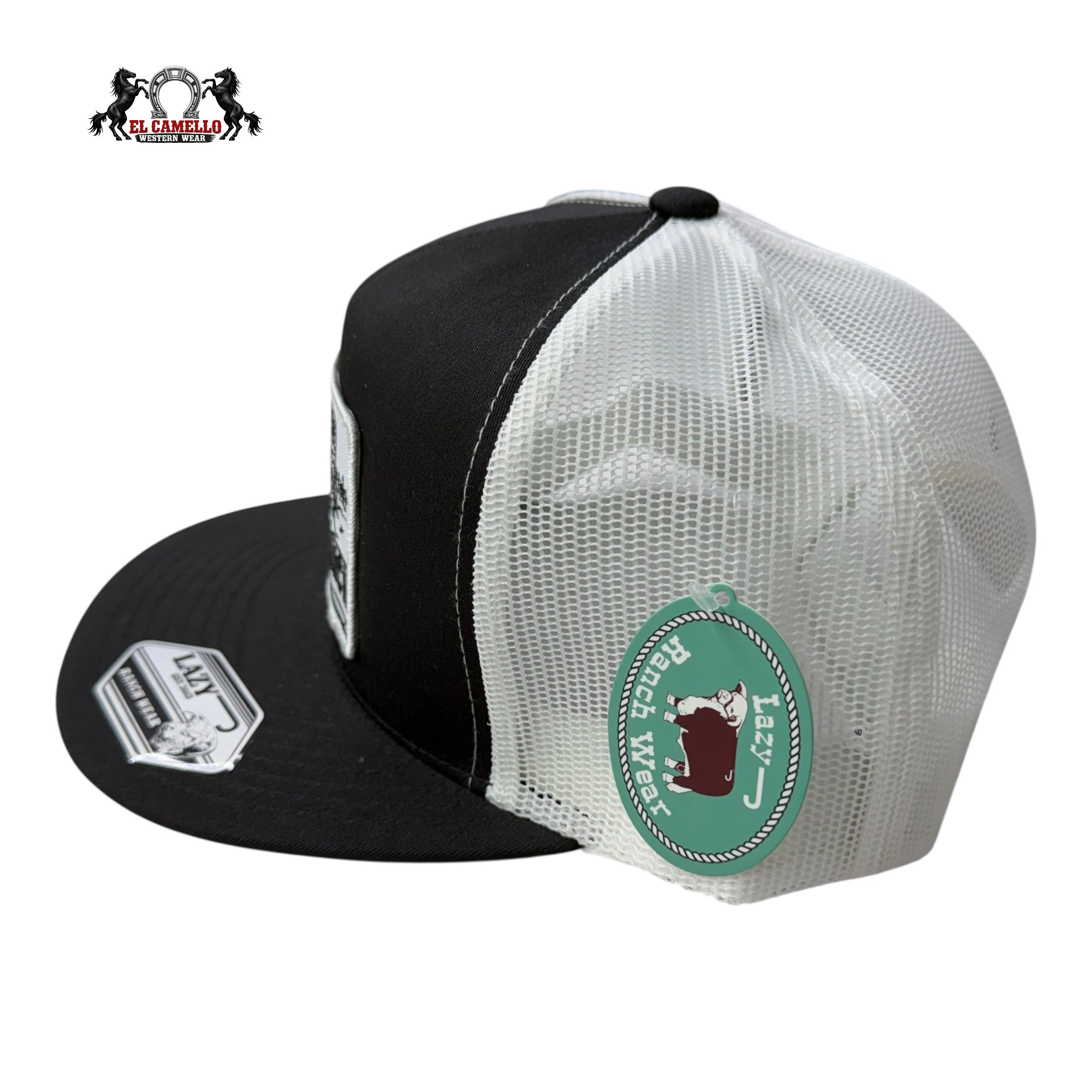 Lazy J Ranch “Lazy Ranch – Est. 1915” Black & White Snapback