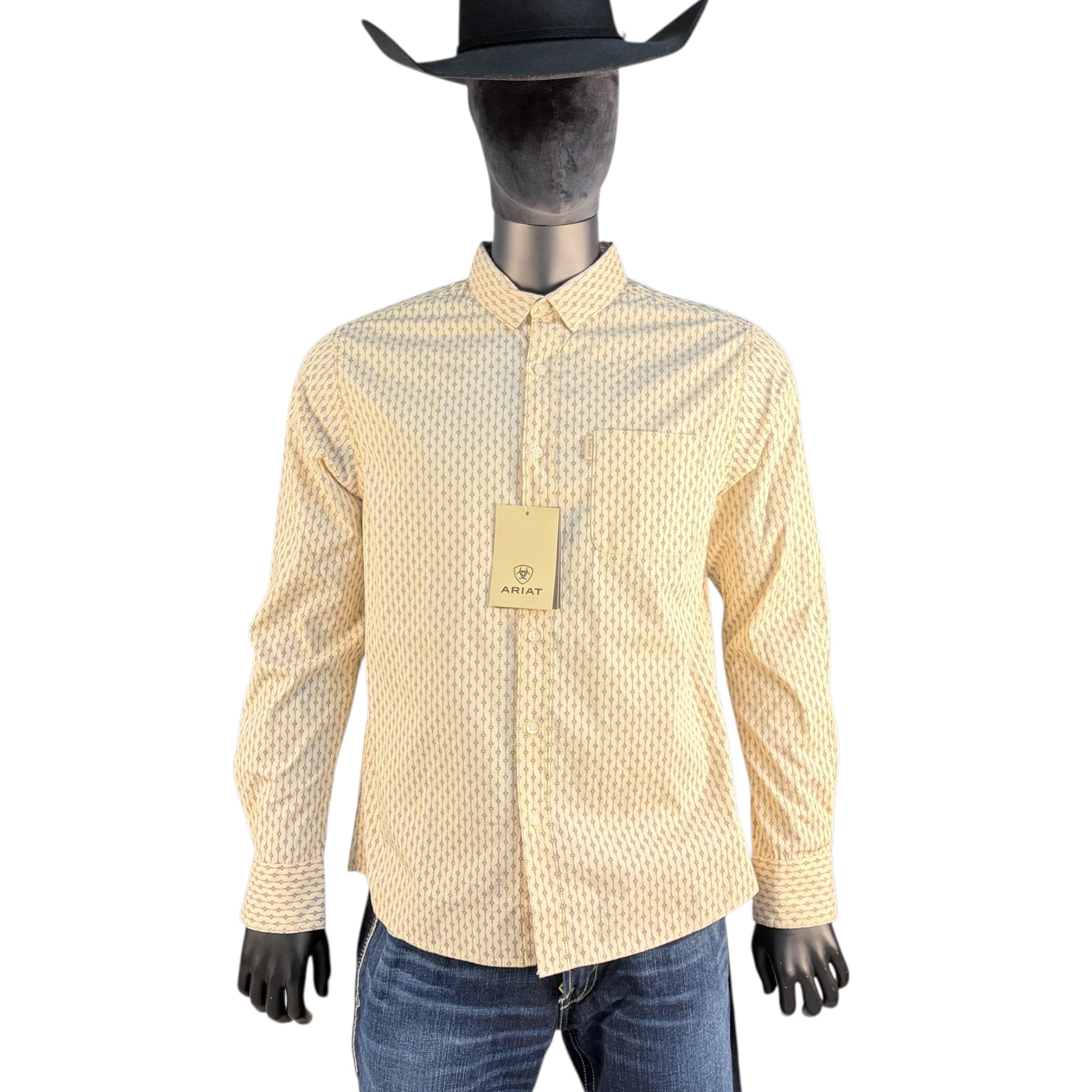 Ariat Men’s Cream Geo Print Long Sleeve Western Shirt