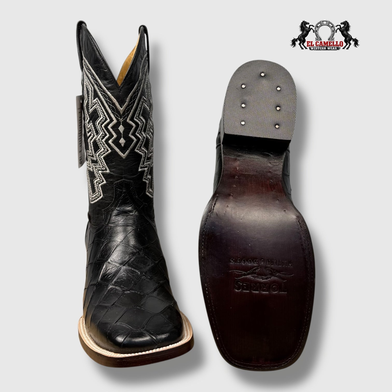 Pescado Grabado Negro Torres Boots