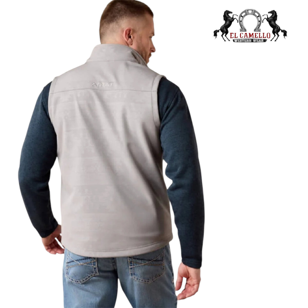 Ariat Mens Vernon Softshell Vest Wet Weather Emboss Southwest - 10079430
