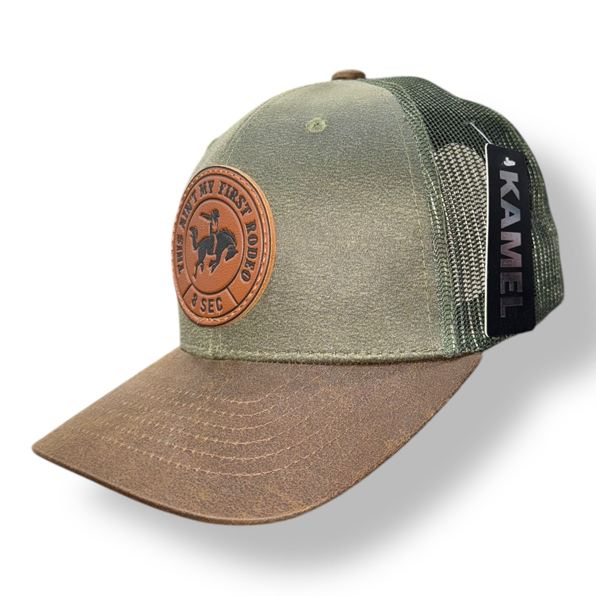 Kamel Caps - Bucking Horse Leather Patch - SnapBack
