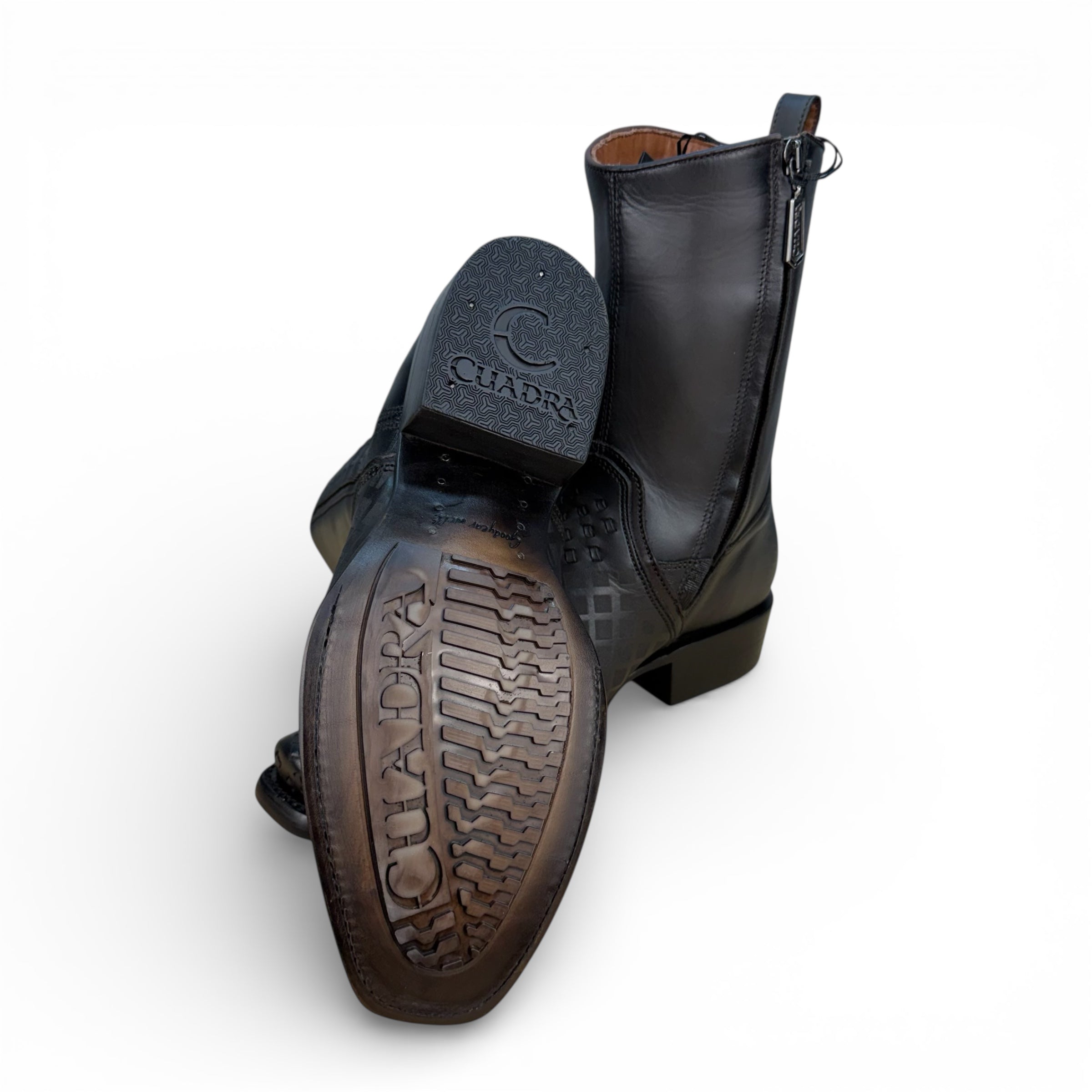 Cuadra Men CU498 – Black Woven Leather Boot