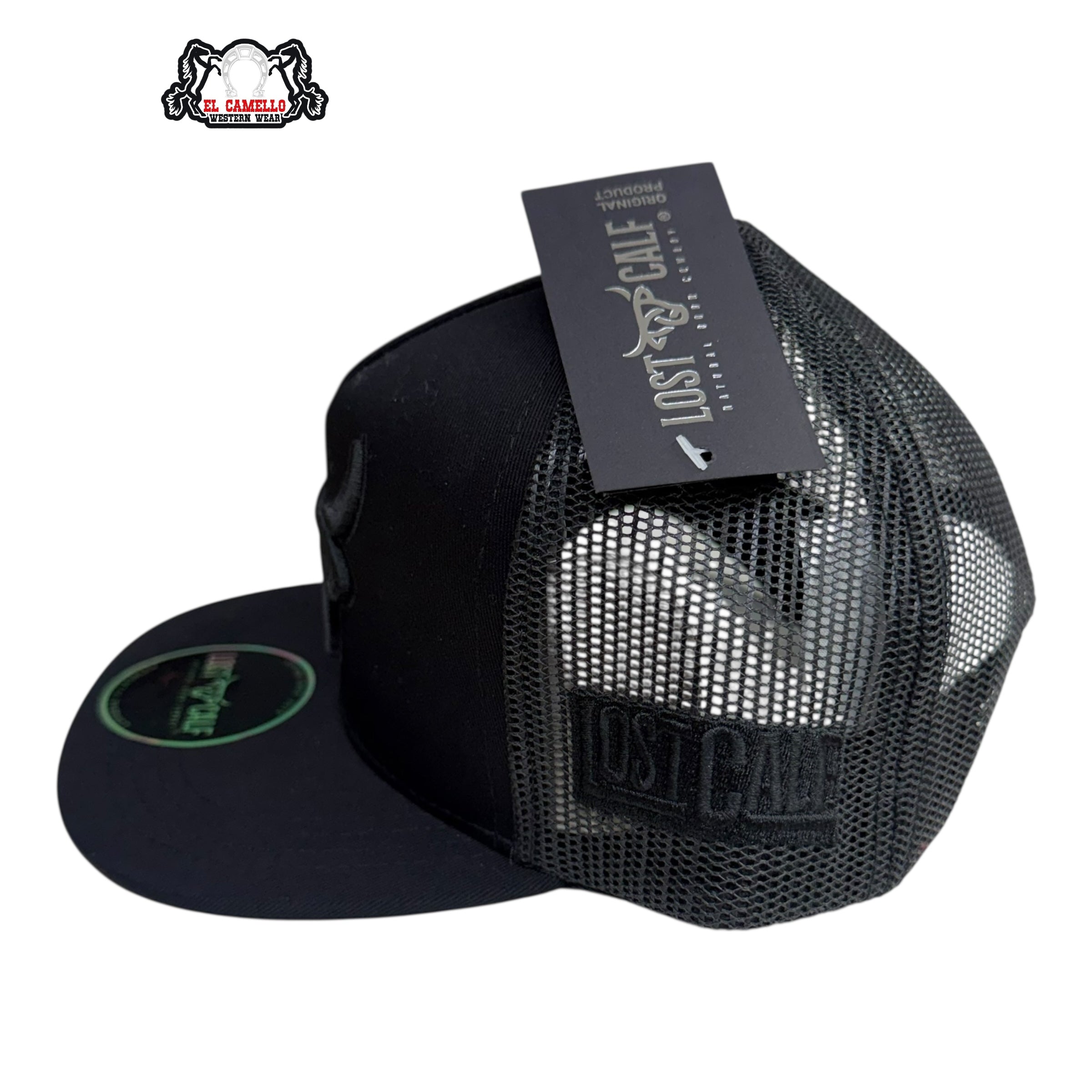 Lost Calf Kids All-Black Bull Mesh Cap LCK2003