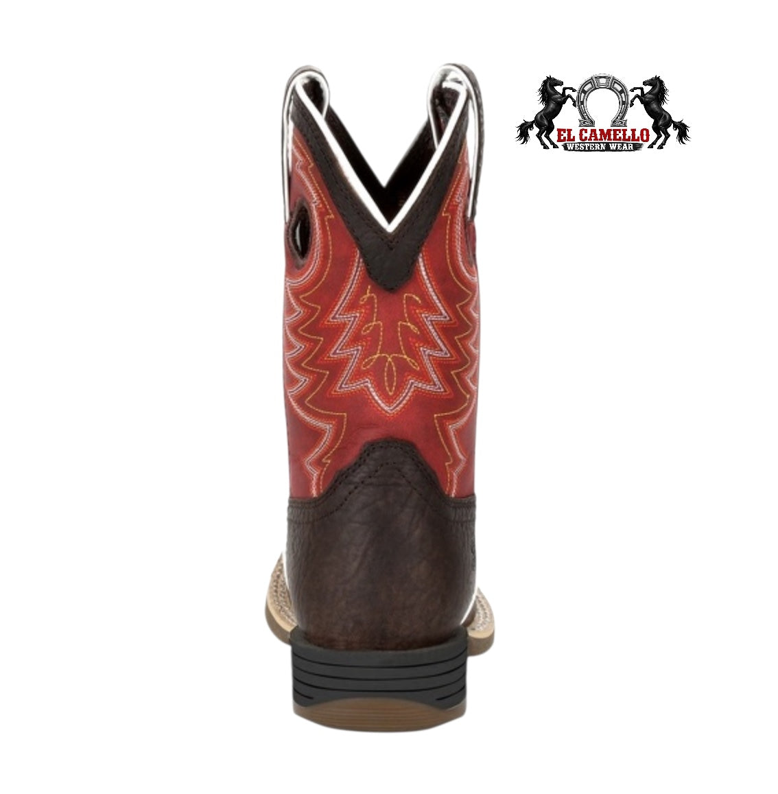 Durango kids Dark Brown & Red Western Square Toe Boot – Style DBT0220C