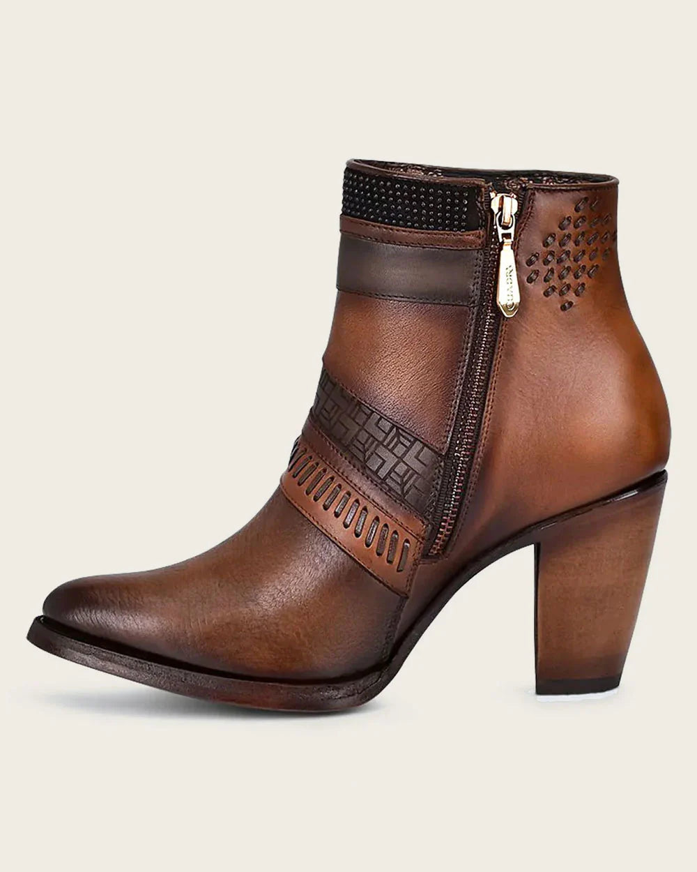 Ankle engraved honey bootie CU619