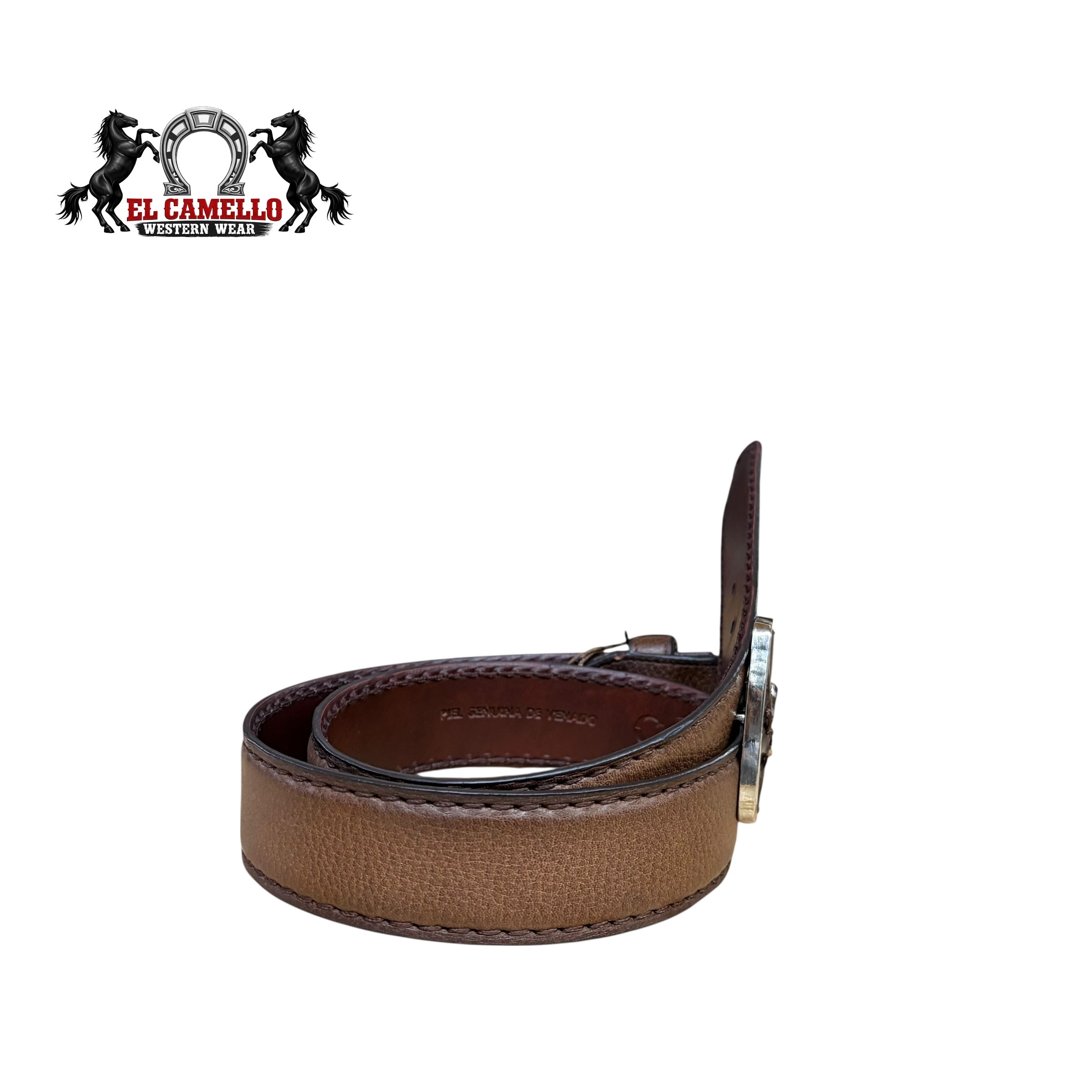 Cuadra Men’s Brown Leather Belt with Signature “C” Buckle BC202