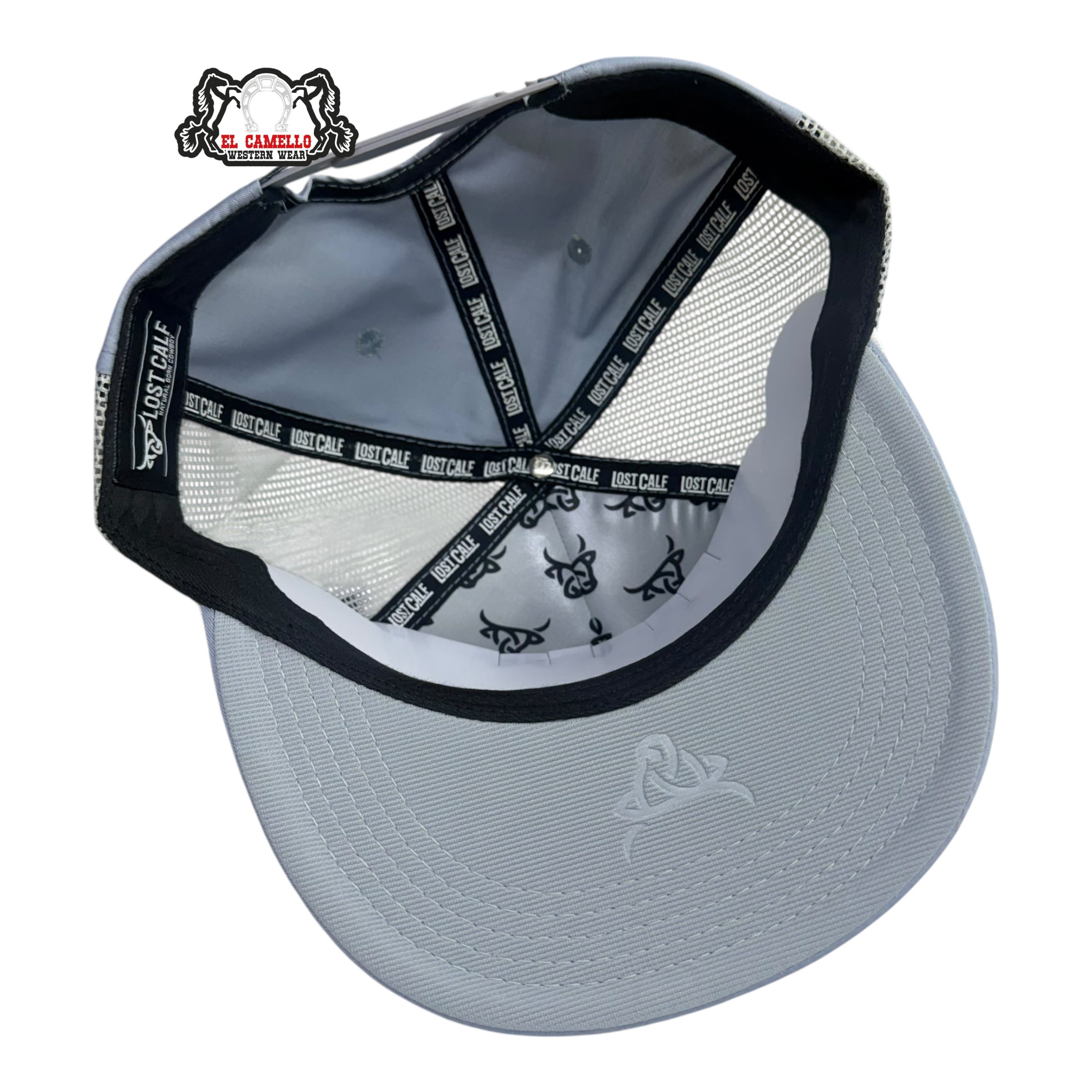 Lost Calf Grey Bull Rope Mesh Cap – Grey & White LC1013