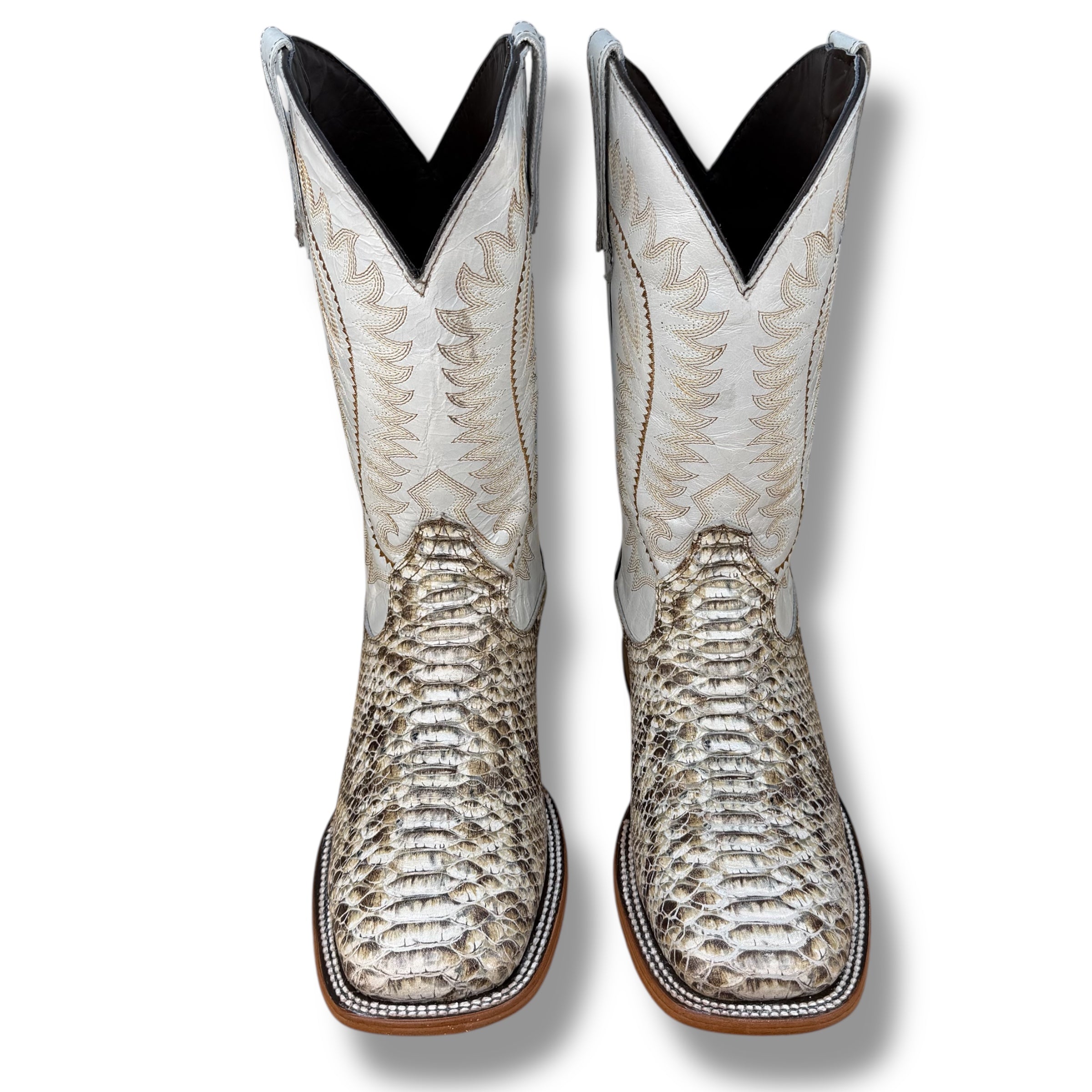 Natural Crest Python Leather Boot - Sqaure Toe