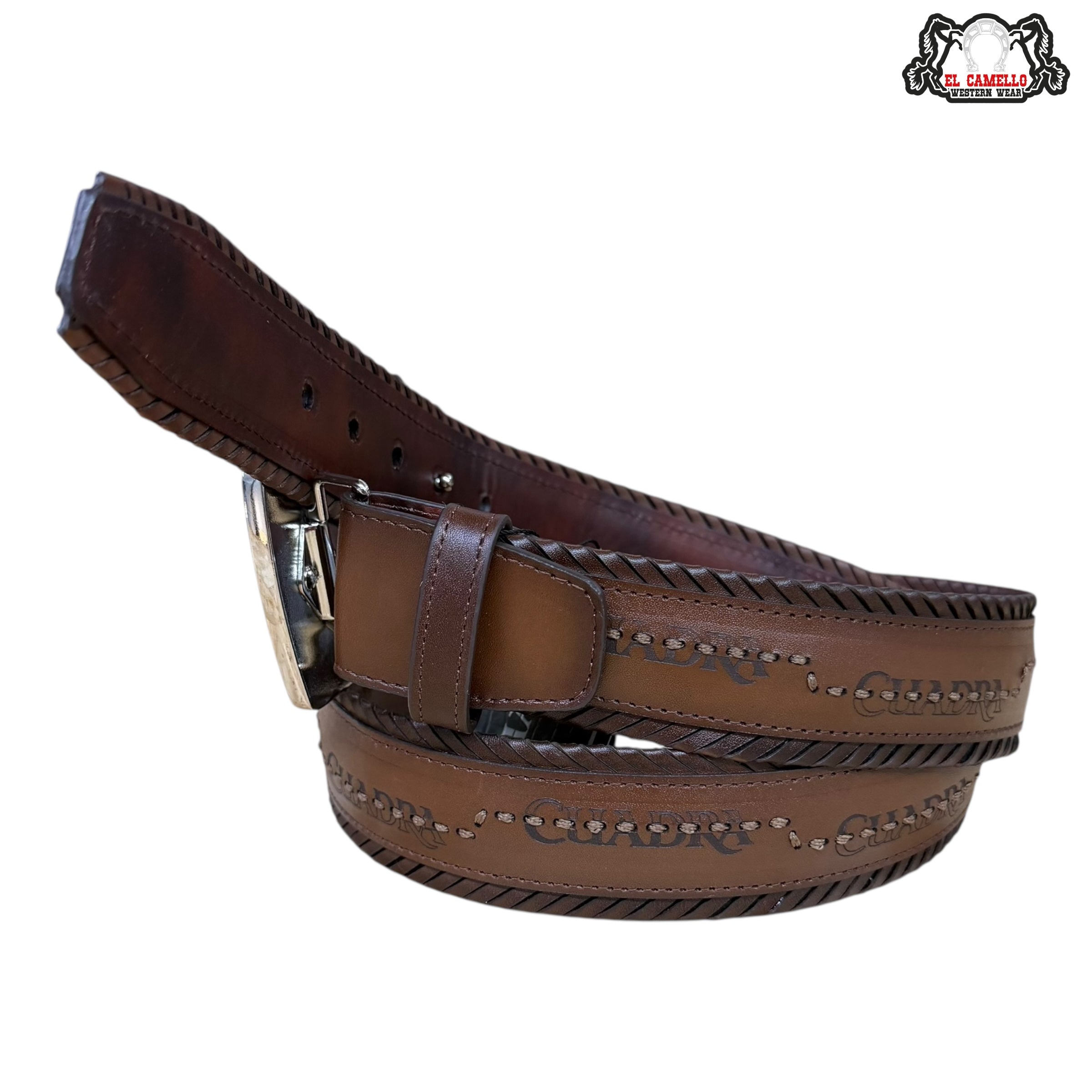 Cuadra Brown Leather Belt – Logo Buckle BC403