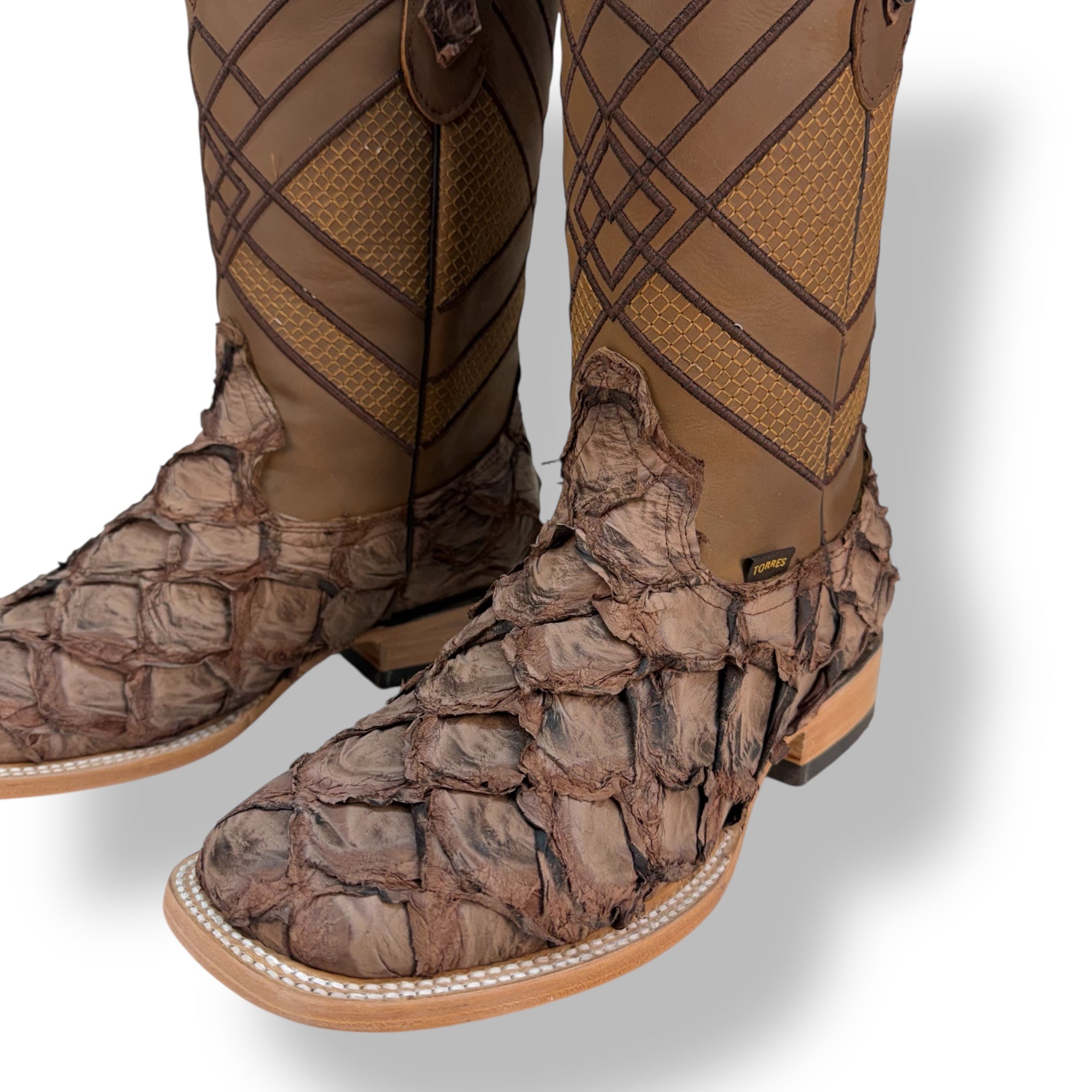 Pirarucu Mustang Square Toe Cowboy Boot