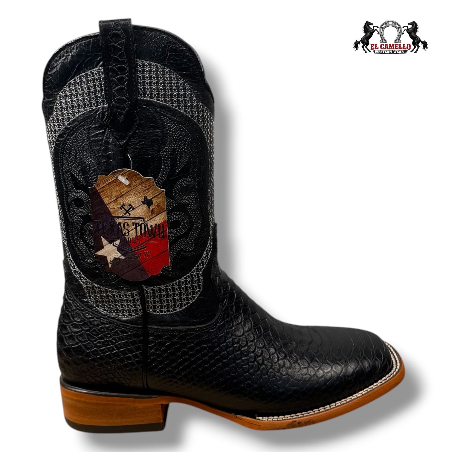 Python Negro Bordado Torres Boots TBRCC166