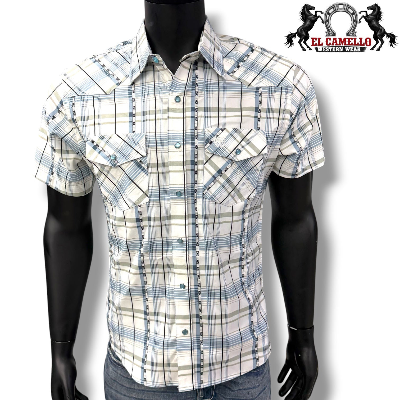 Men’s Printed Stretch Half Sleeve Shirt 318H