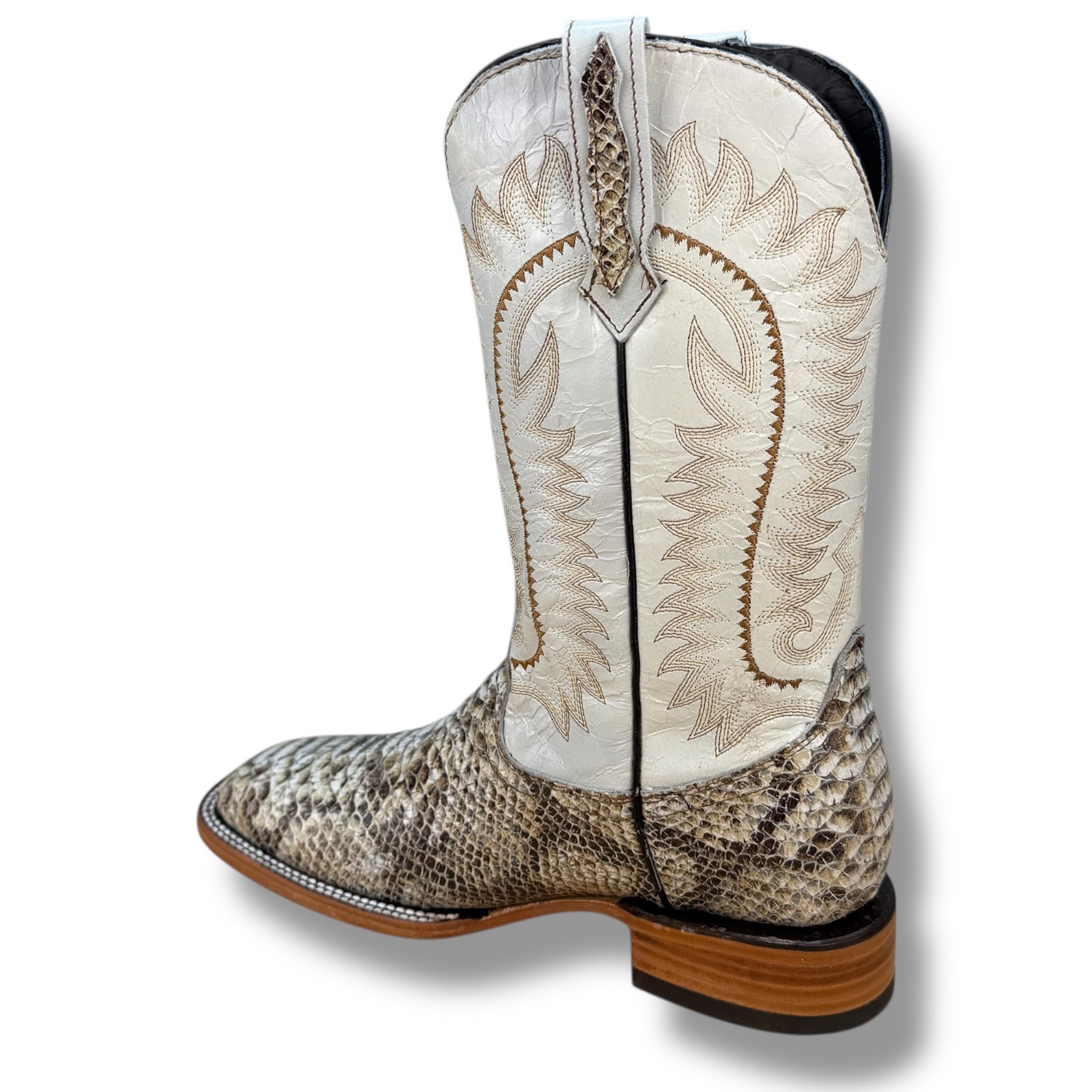 Natural Crest Python Leather Boot - Sqaure Toe