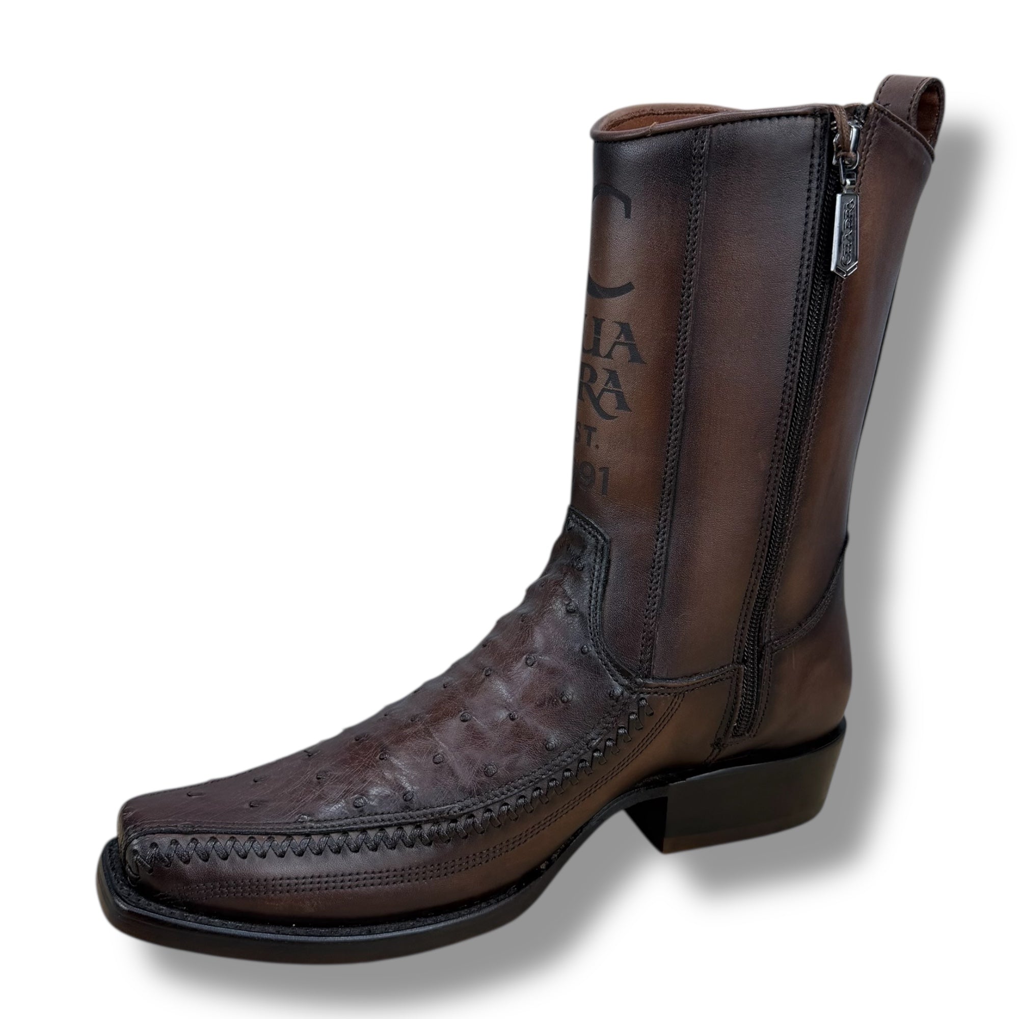 Cuadra CU803 – Brown Ostrich Leather Boot