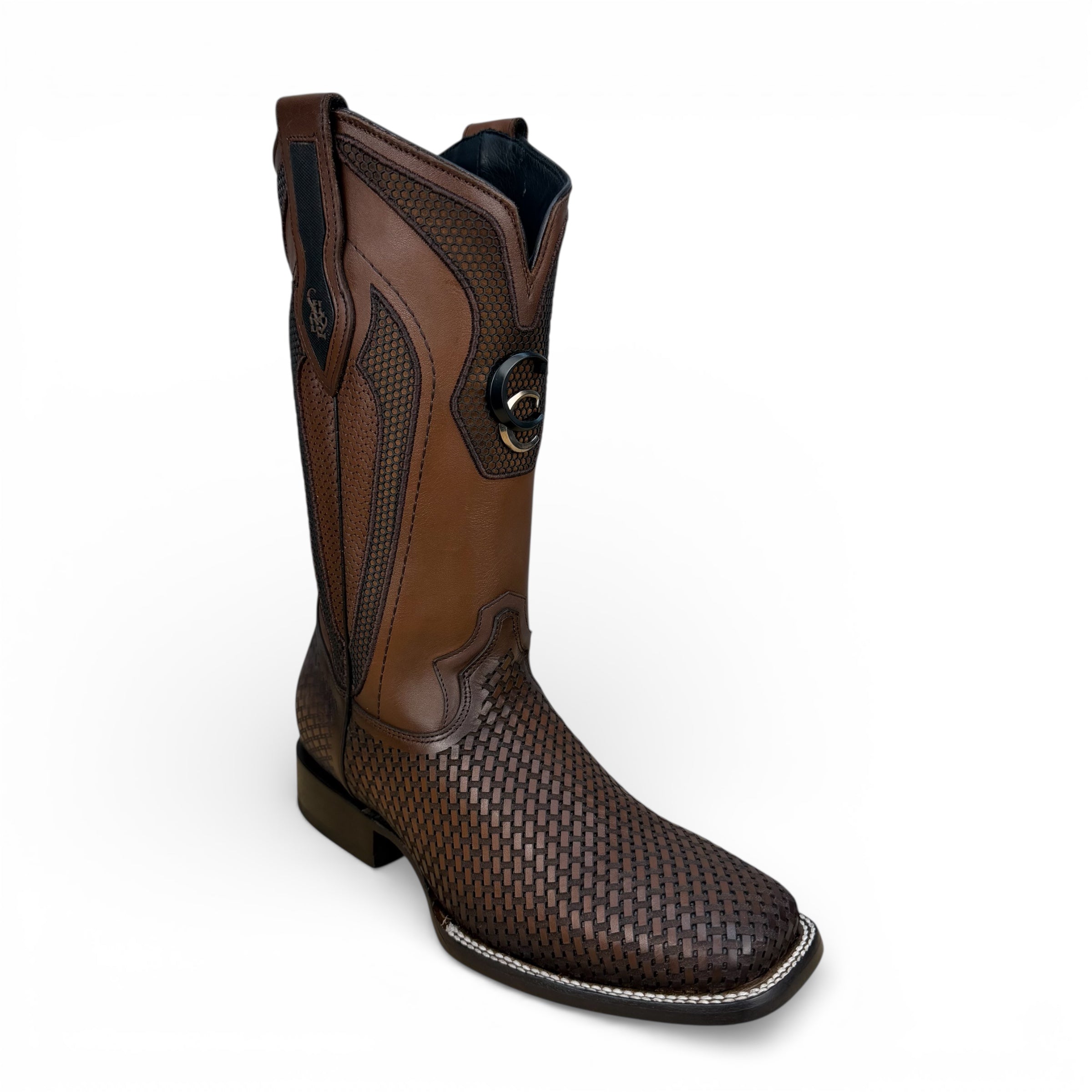 Cuadra CU984 MN Honey Embroidery & Laser Square Toe