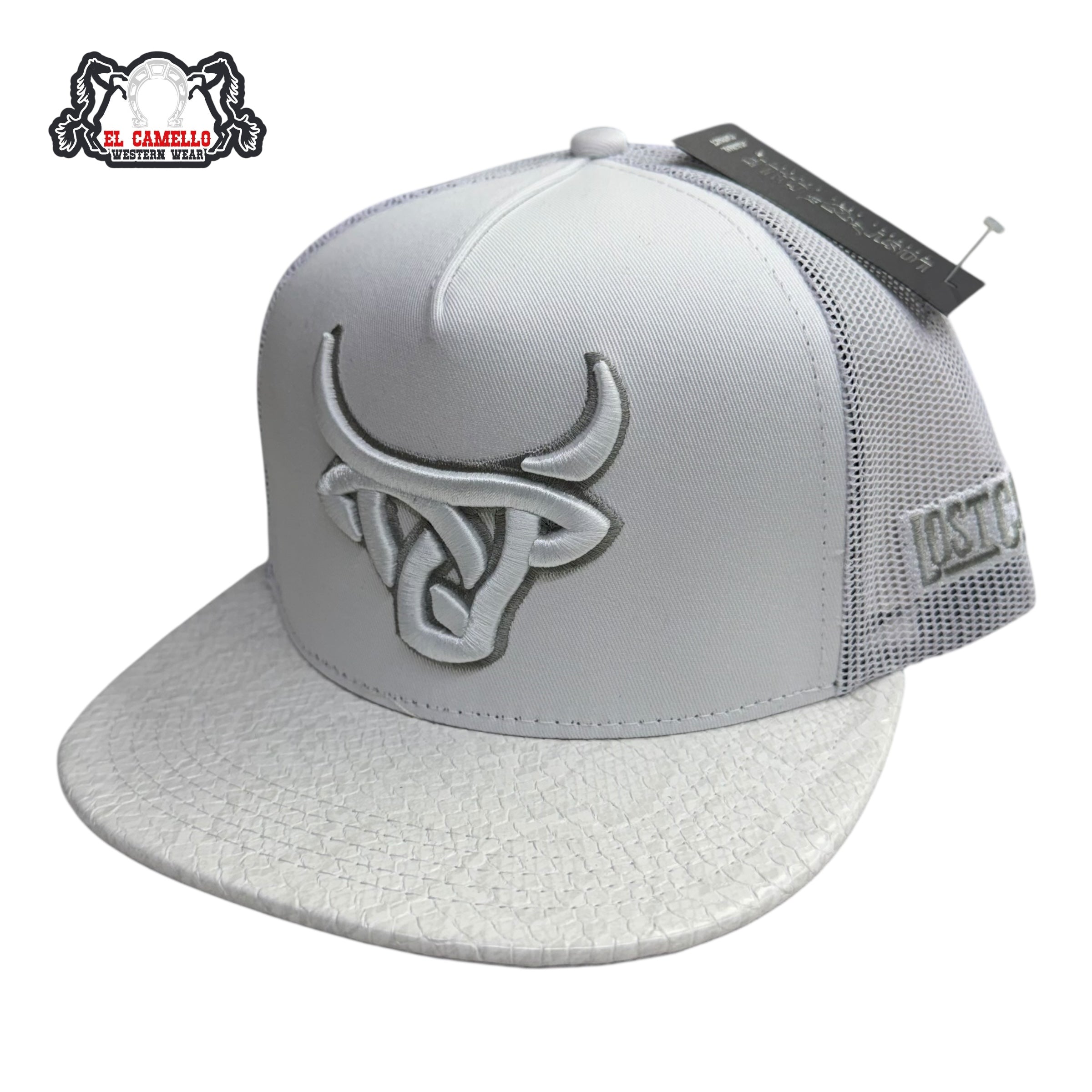 Lost Calf White & Grey Bull Snake Print Mesh Cap LC1018