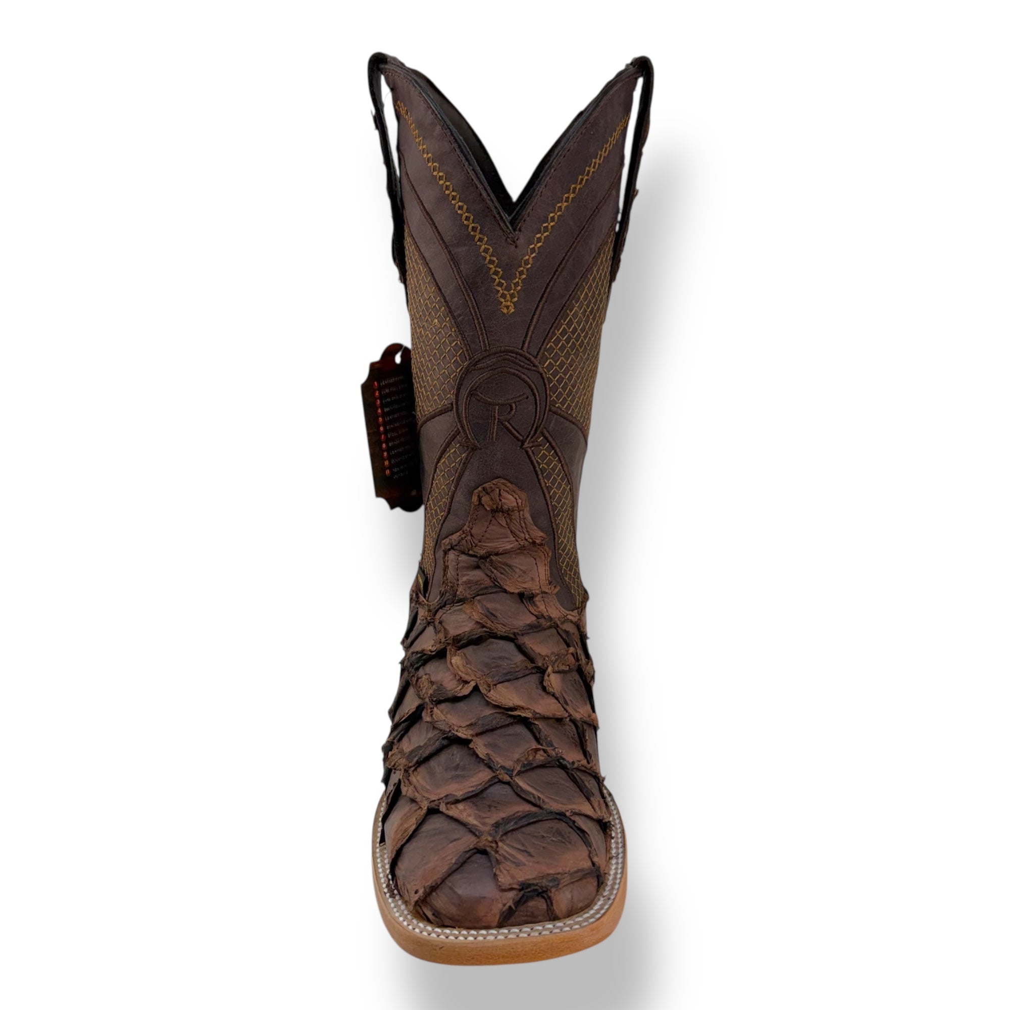 Pirarucu Café Matte Square Toe Cowboy Boot