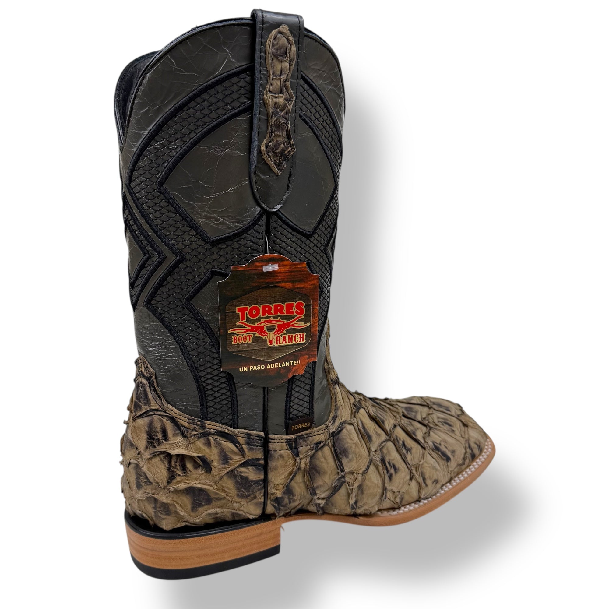 Pirarucu Musgo Matte Square Toe Cowboy Boot