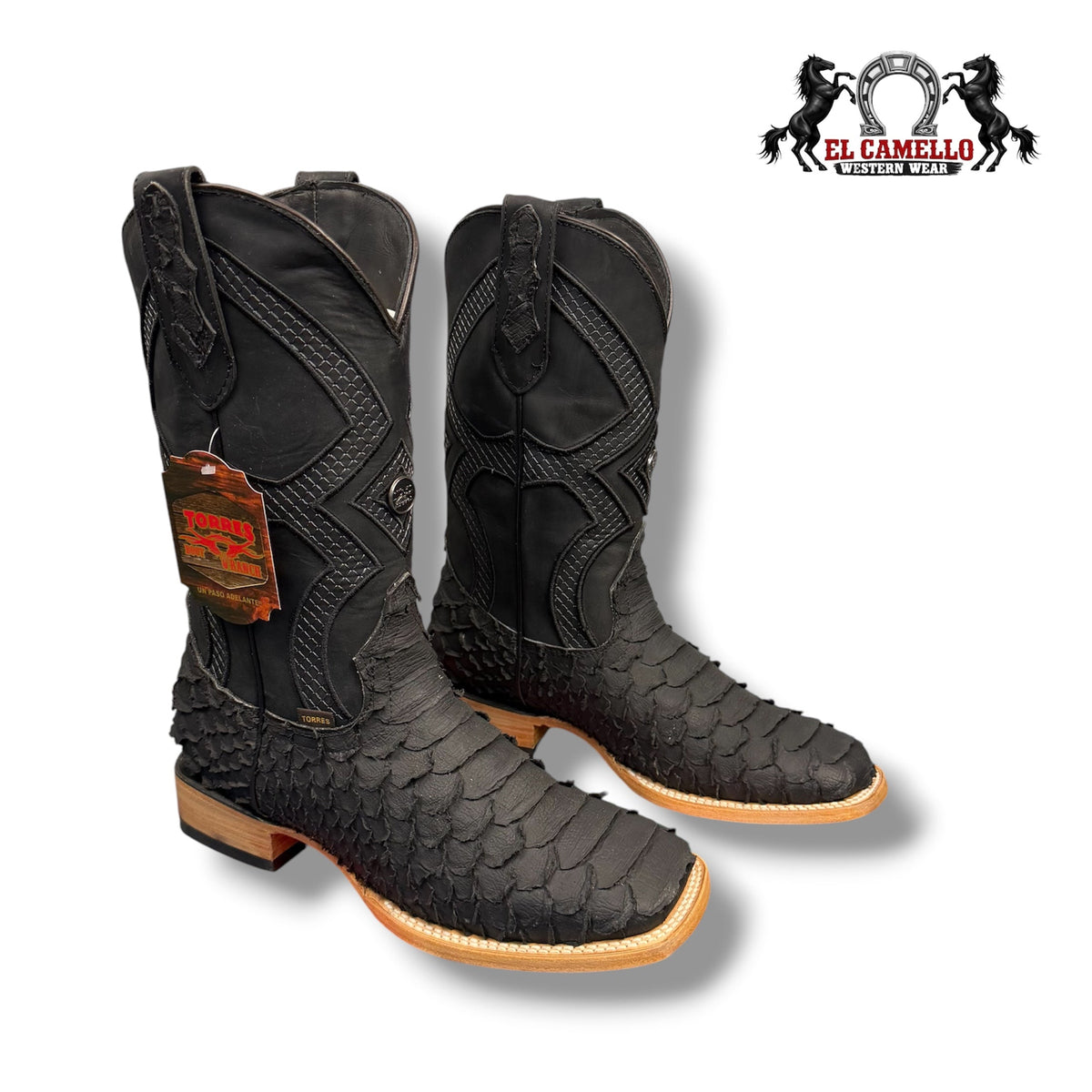 TTBM4370 – Men’s Matte Black Python Western Boots