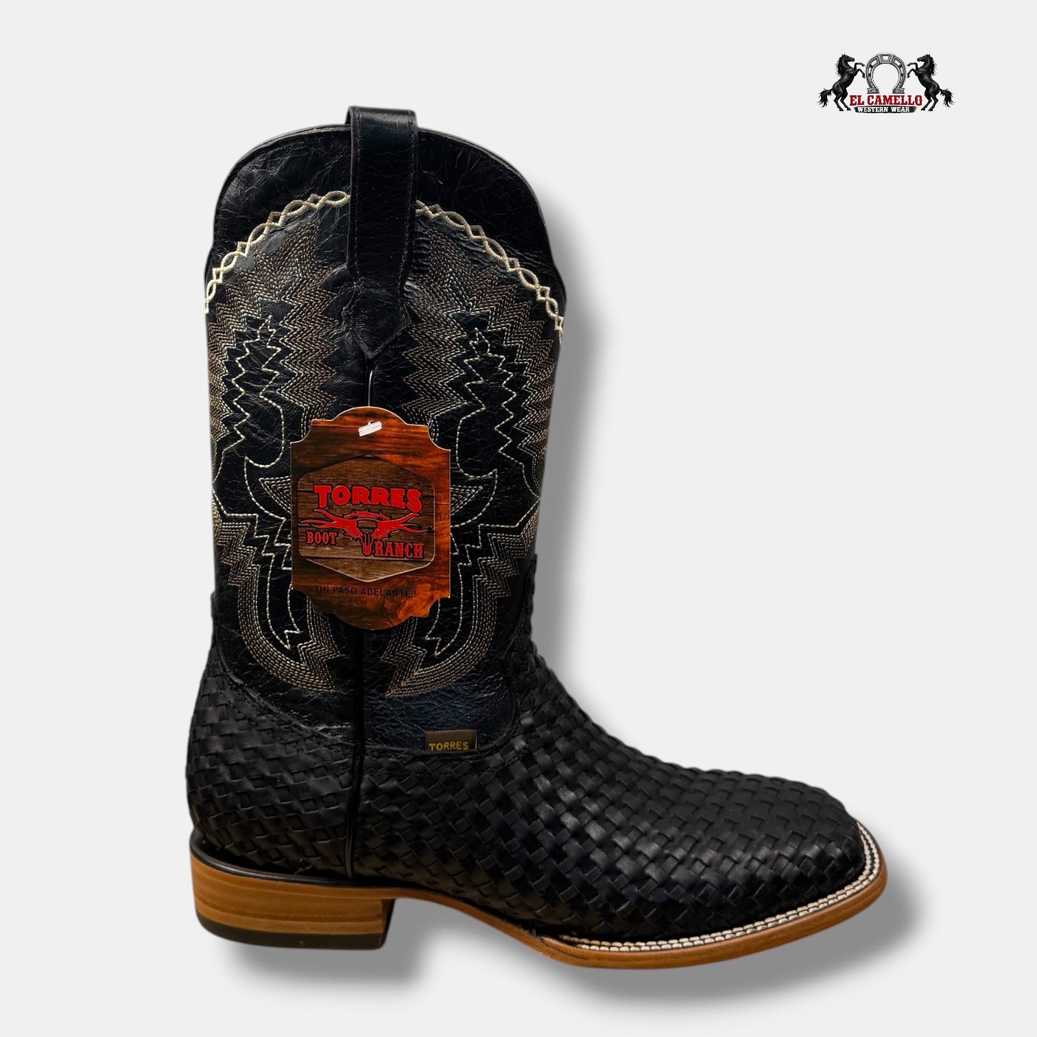 Petatillo Negro Bordado Torres Boots
