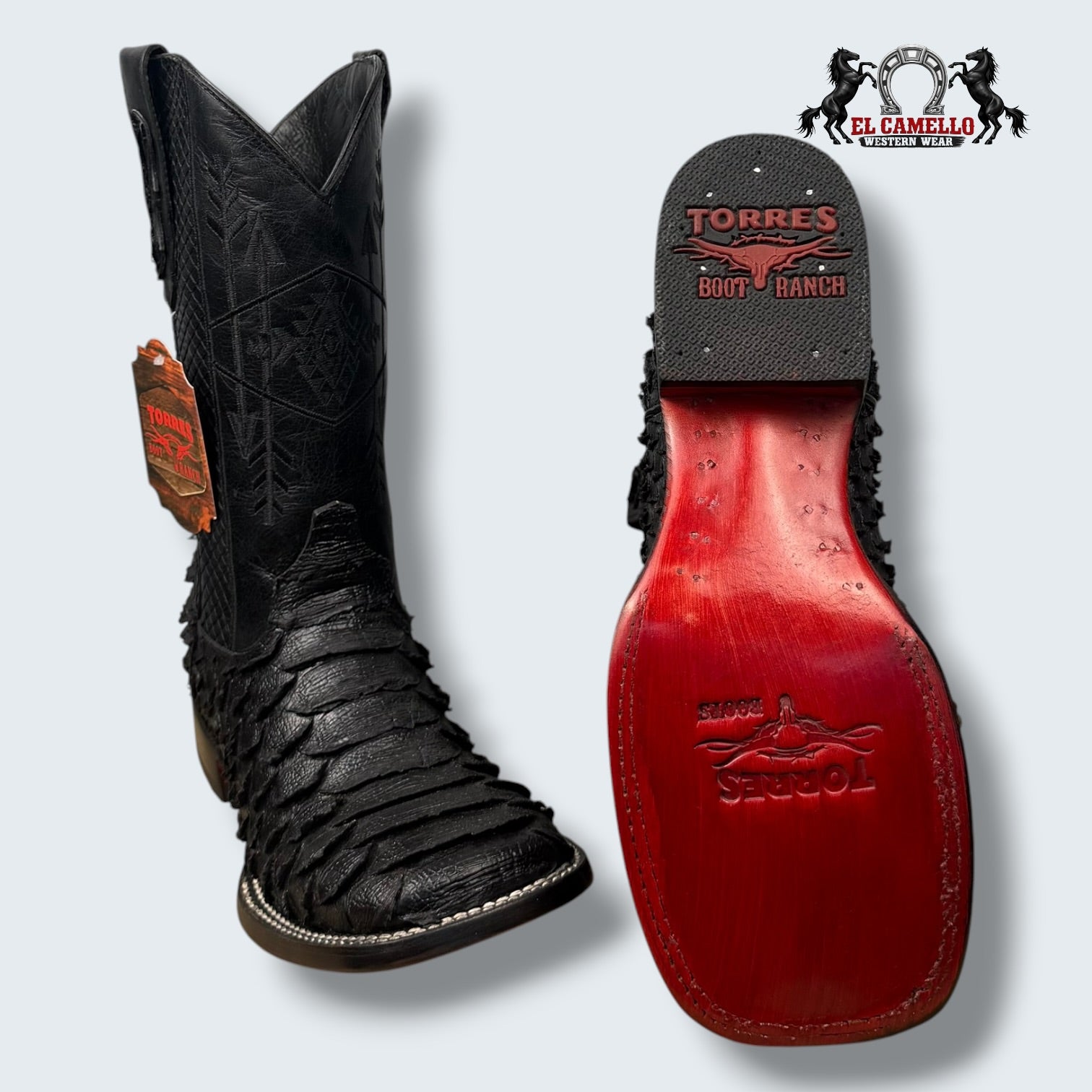 Python Imitacion Negro Torres Boots TBRCC148