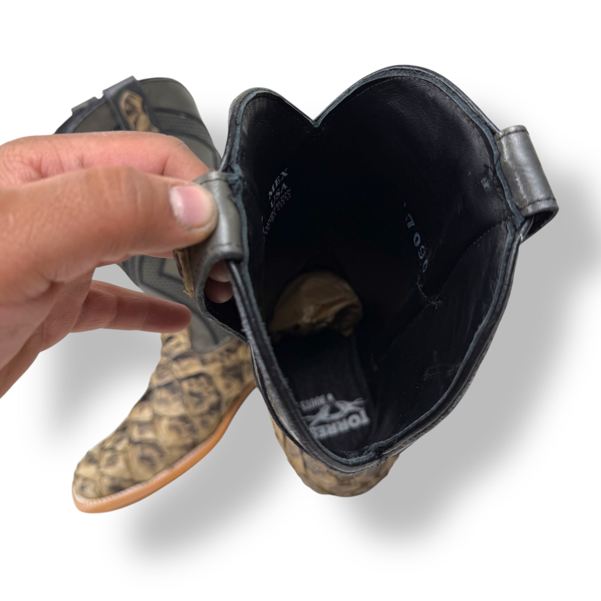 Pirarucu Musgo Matte Square Toe Cowboy Boot