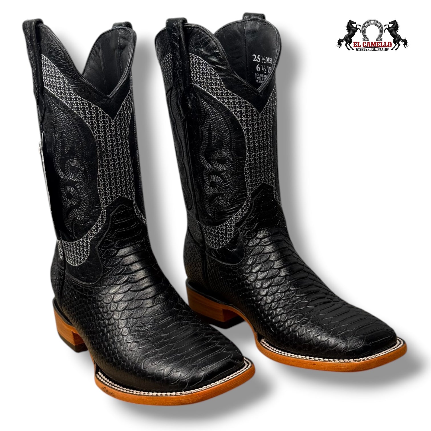 Python Negro Bordado Torres Boots TBRCC166