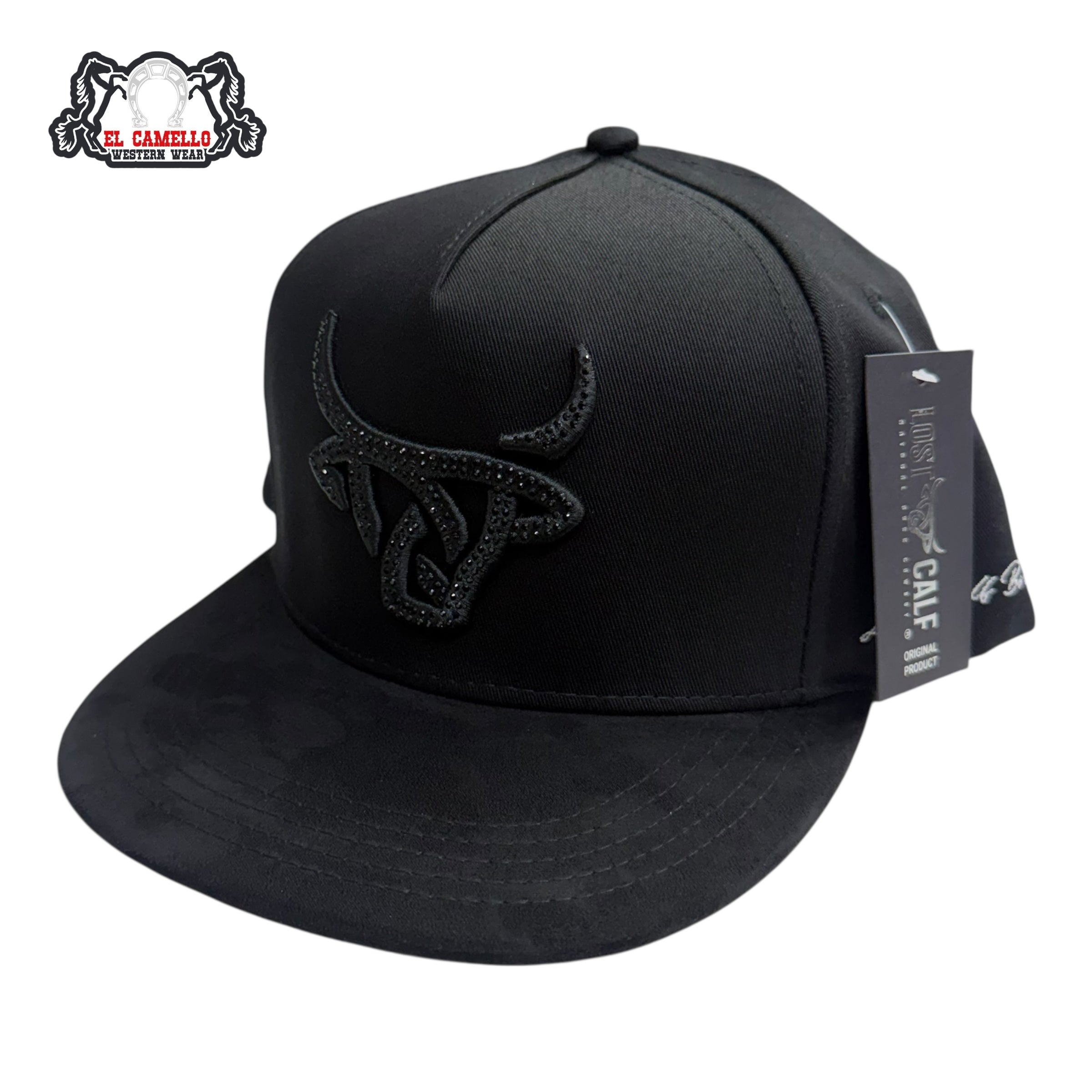 Lost Calf Black Rhinestone Bull Cap LC1020