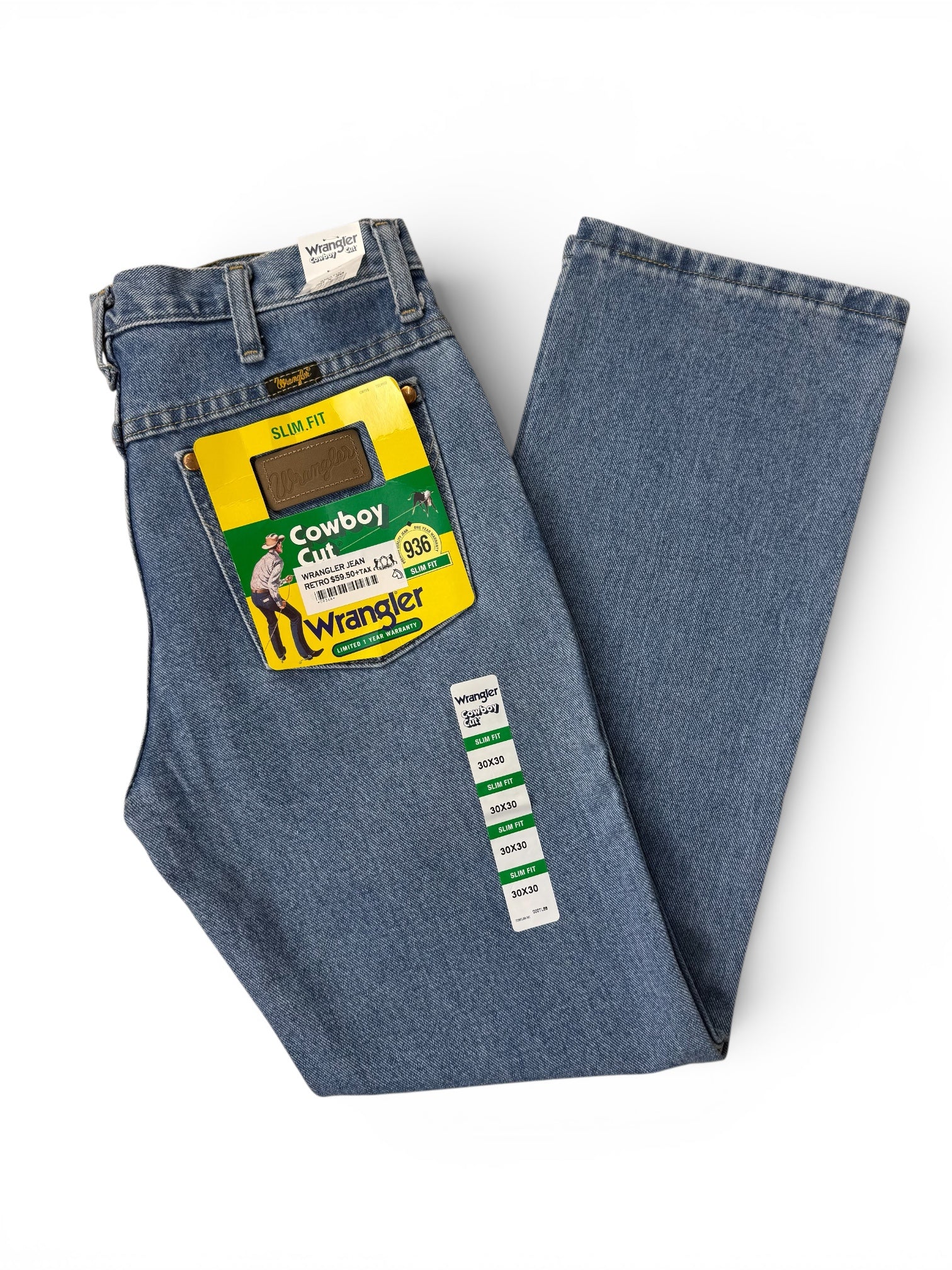 Wrangler® Cowboy Cut® Slim Fit Jeans – Style 936 – Medium Blue Wash 936