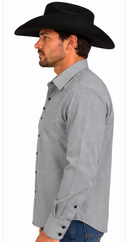 Eros Platini Men’s Black & White Short Sleeve Shirt