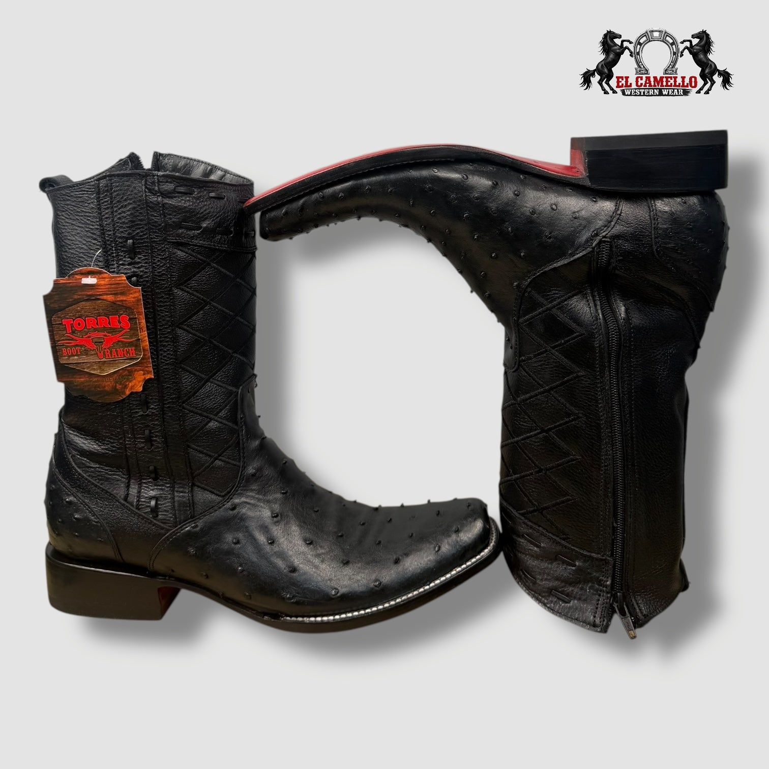 Avestruz Dubay Negro Torres Boots TBRCC138
