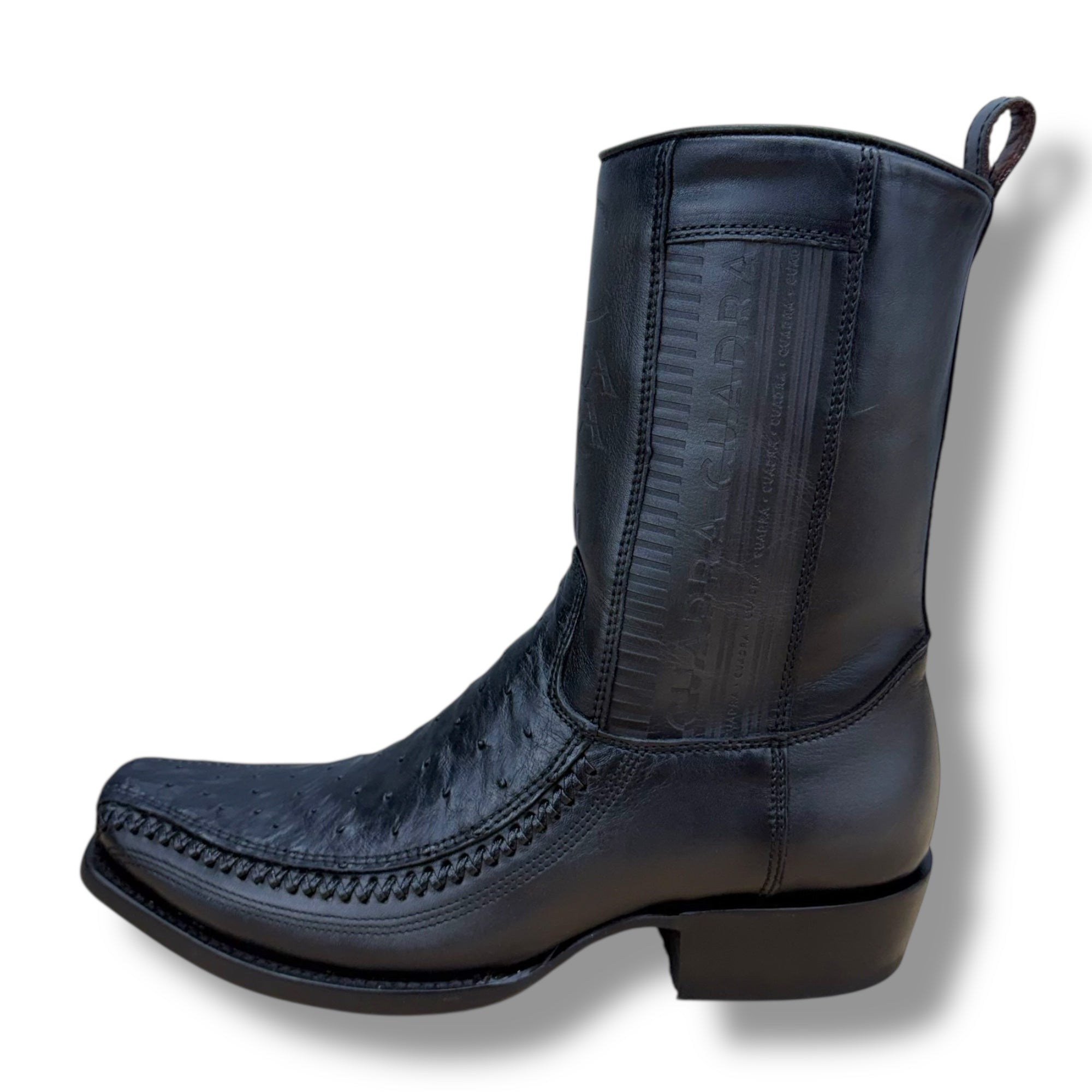 Cuadra CU802 – Black Ostrich Leather Boot