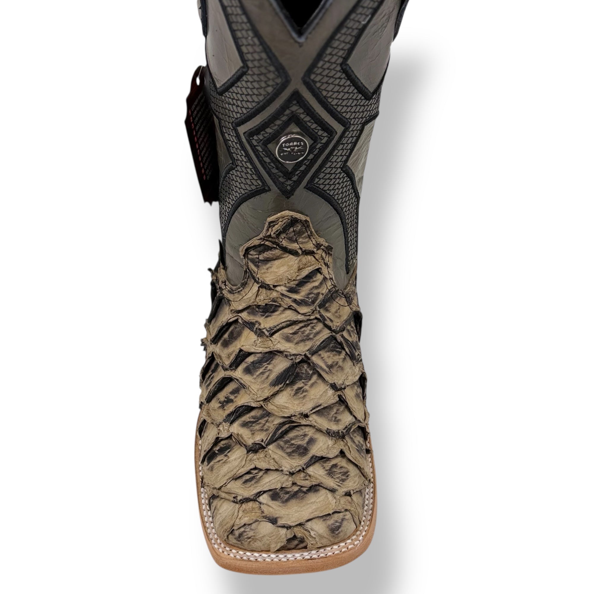 Pirarucu Musgo Matte Square Toe Cowboy Boot