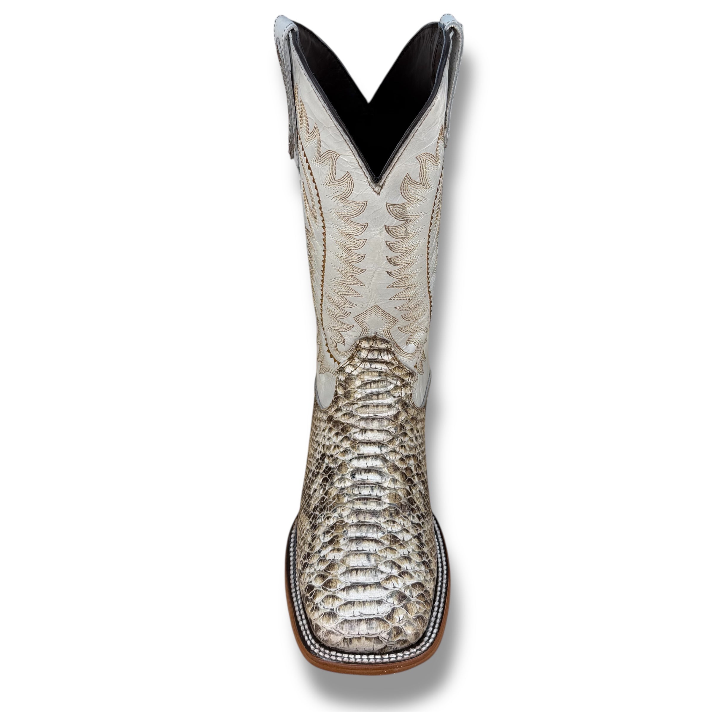 Natural Crest Python Leather Boot - Sqaure Toe