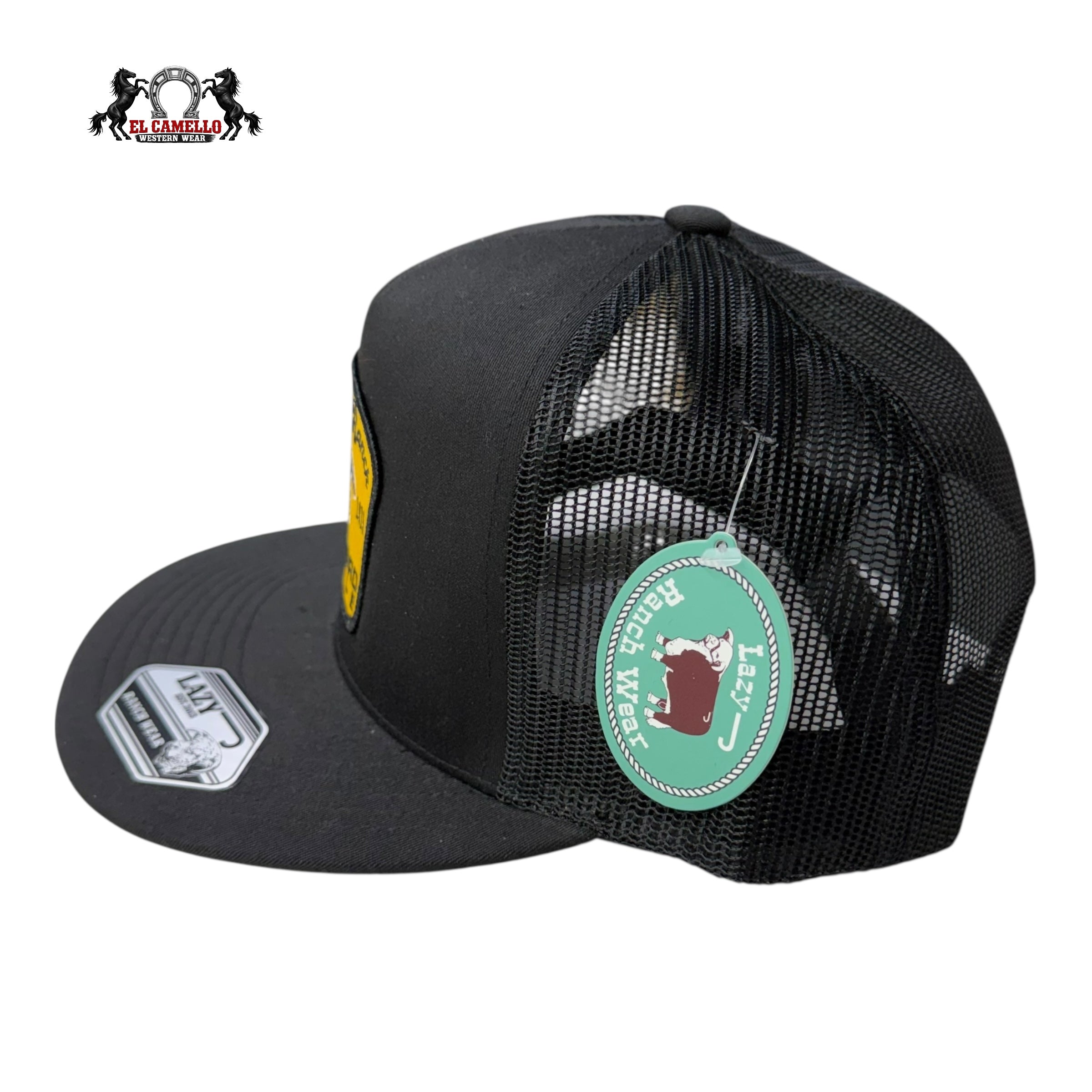 Lazy J Ranch Lazy Ranch Hereford Cattle Snapback – Black / Yellow