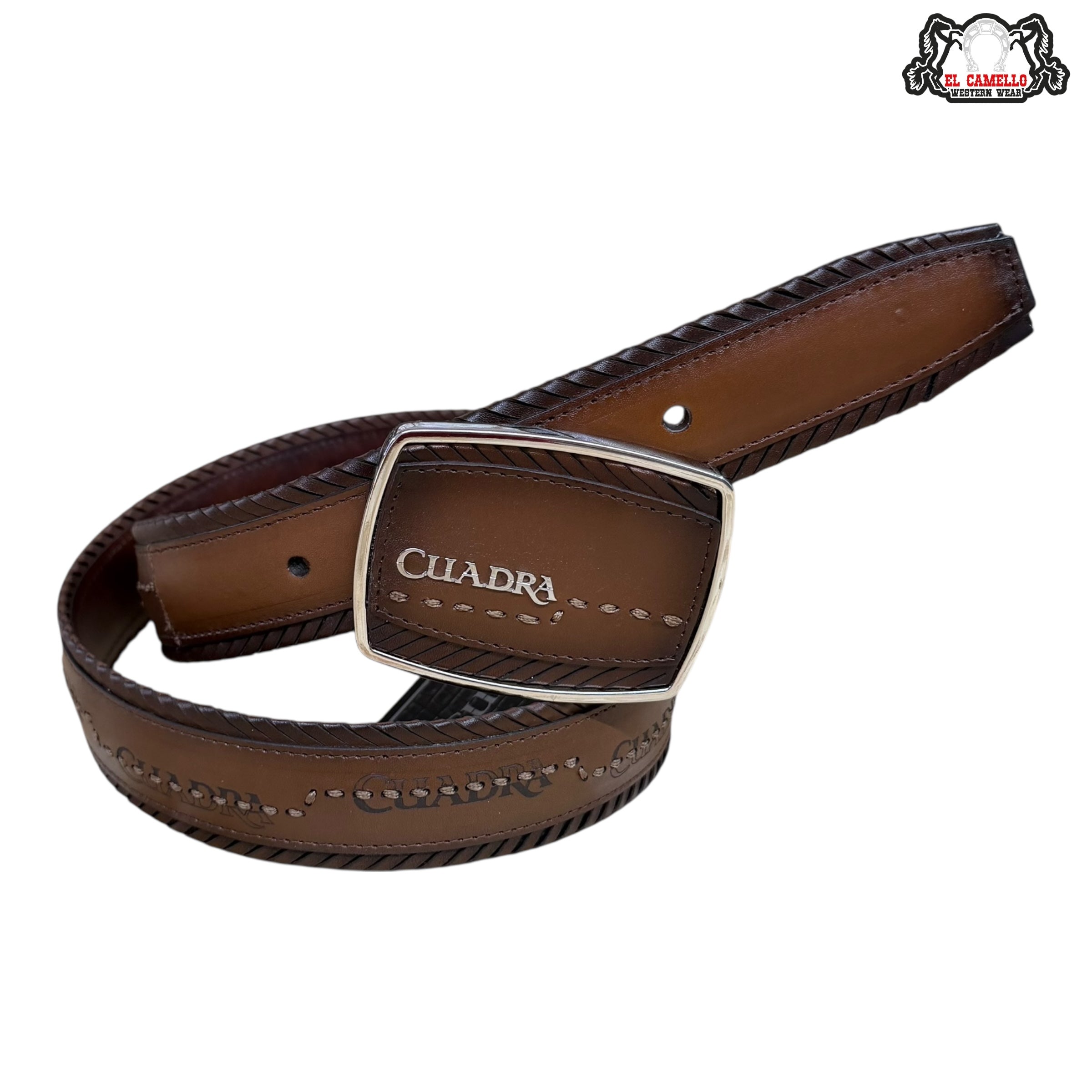 Cuadra Brown Leather Belt – Logo Buckle BC403