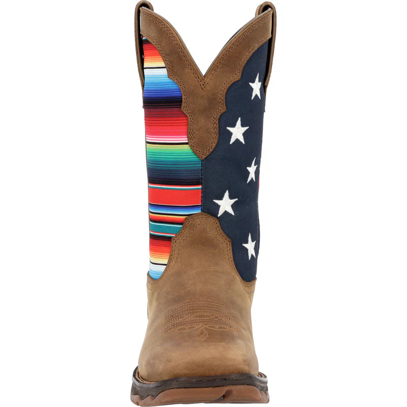 DRD0435 Lady Rebel by Durango® Women's Dusty Brown Serape Flag Western Boot