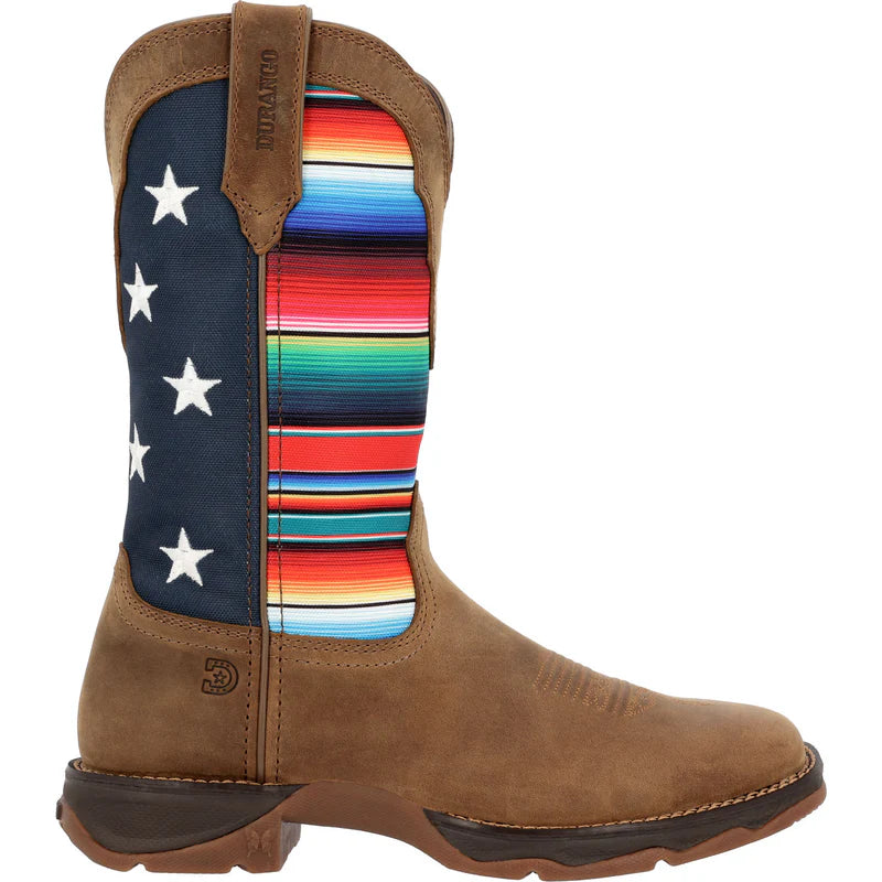 DRD0435 Lady Rebel by Durango® Women's Dusty Brown Serape Flag Western Boot