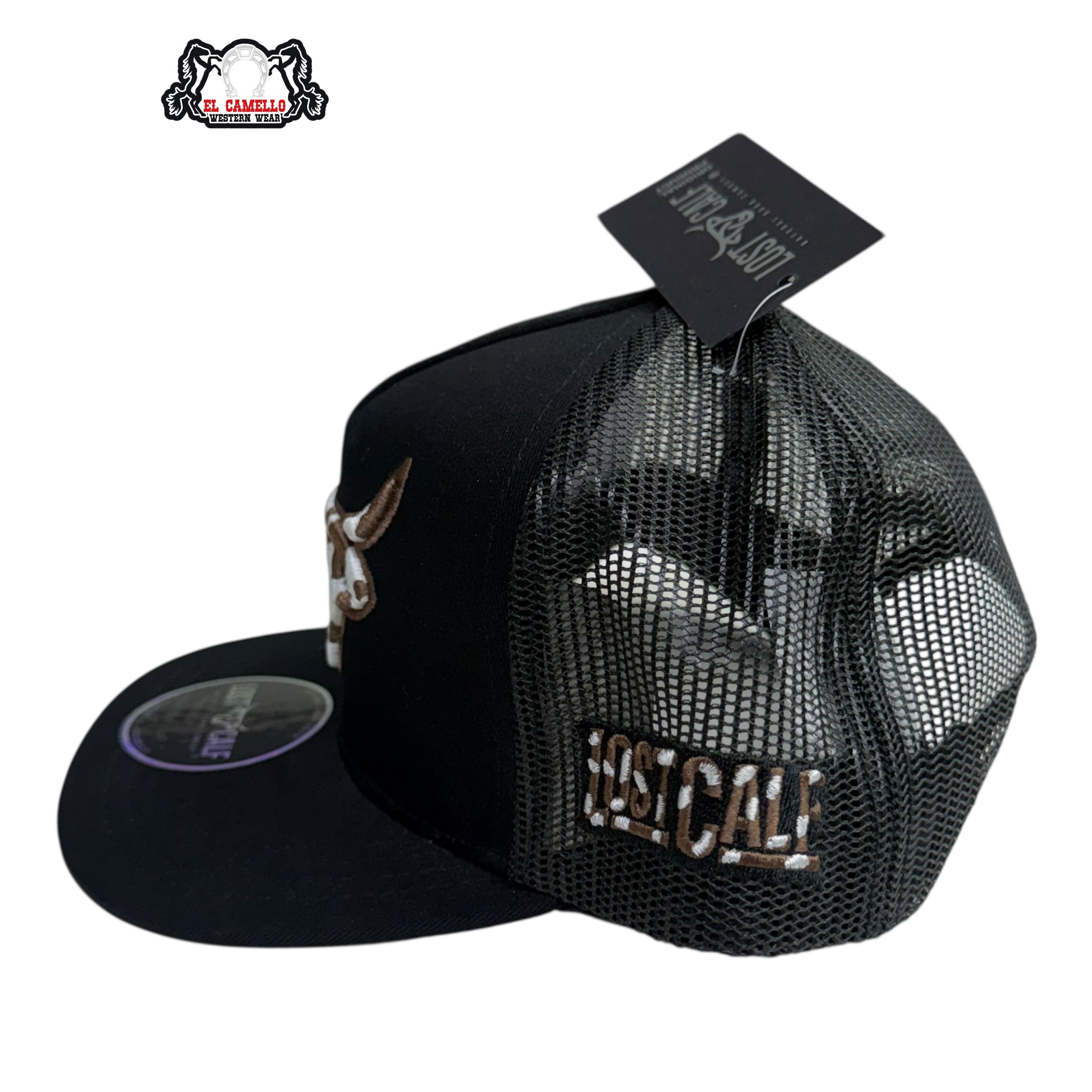 Lost Calf Kids Bull Mesh Cap – Black & Brown LCK2002