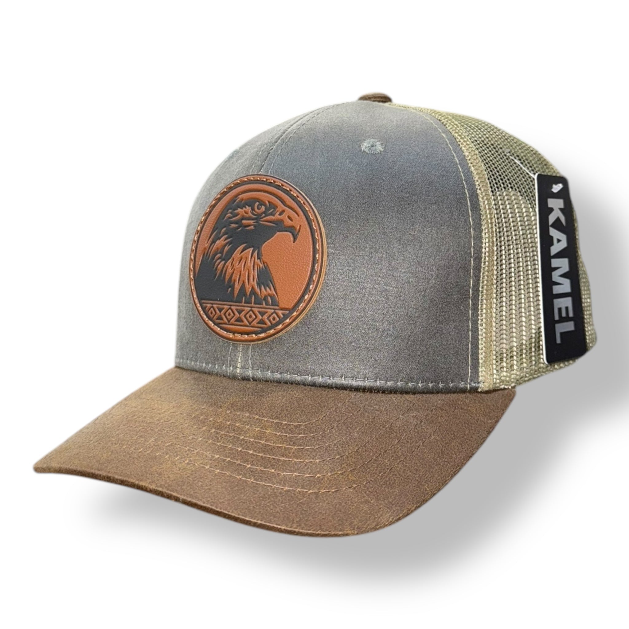 Kamel Caps - Eagle Leather Patch - SnapBack