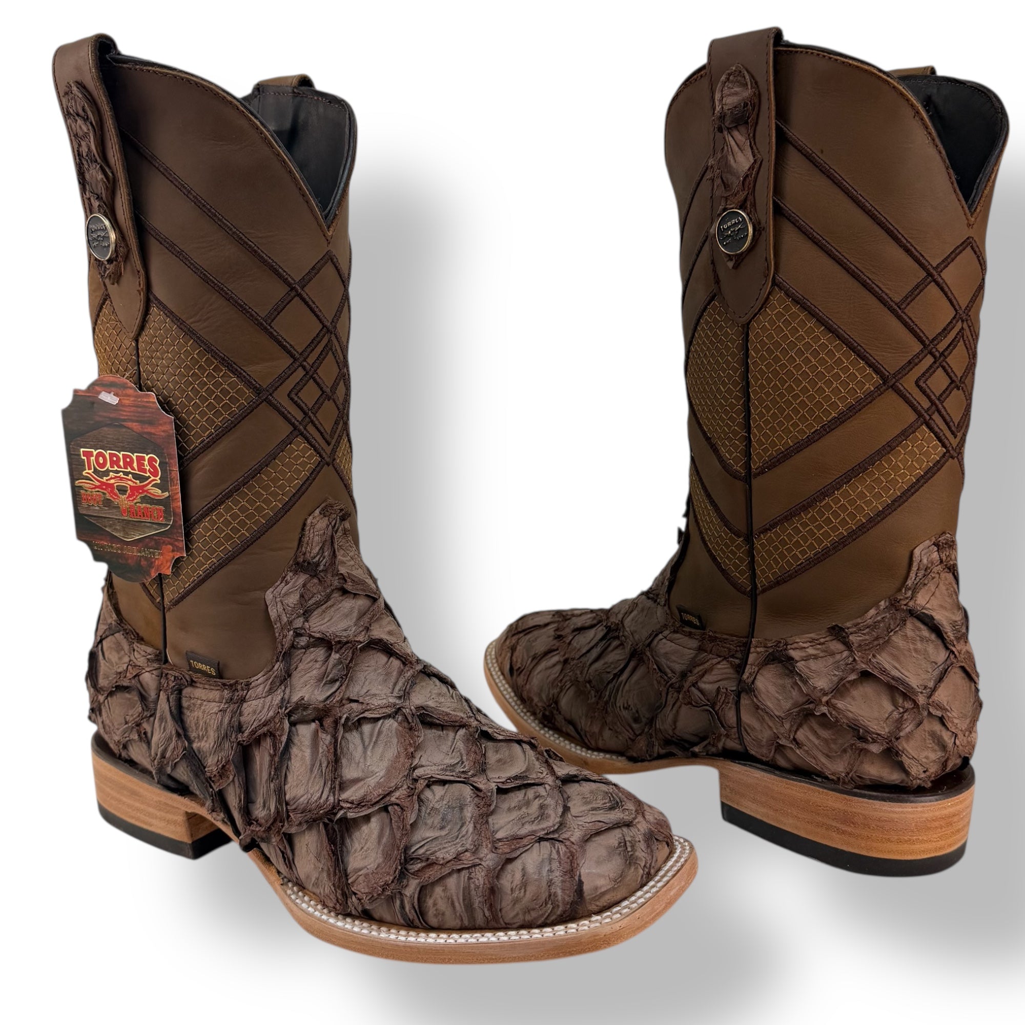 Pirarucu Mustang Square Toe Cowboy Boot