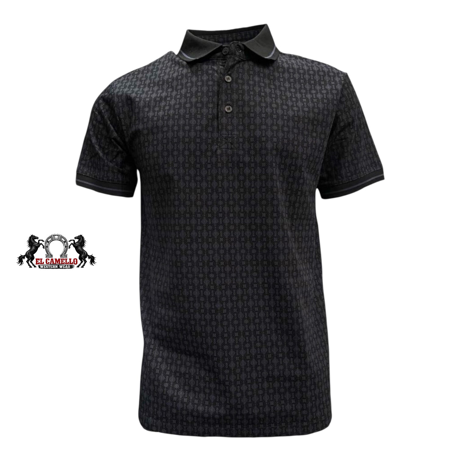 LAM-28230 Menโs Western Polo โ Black