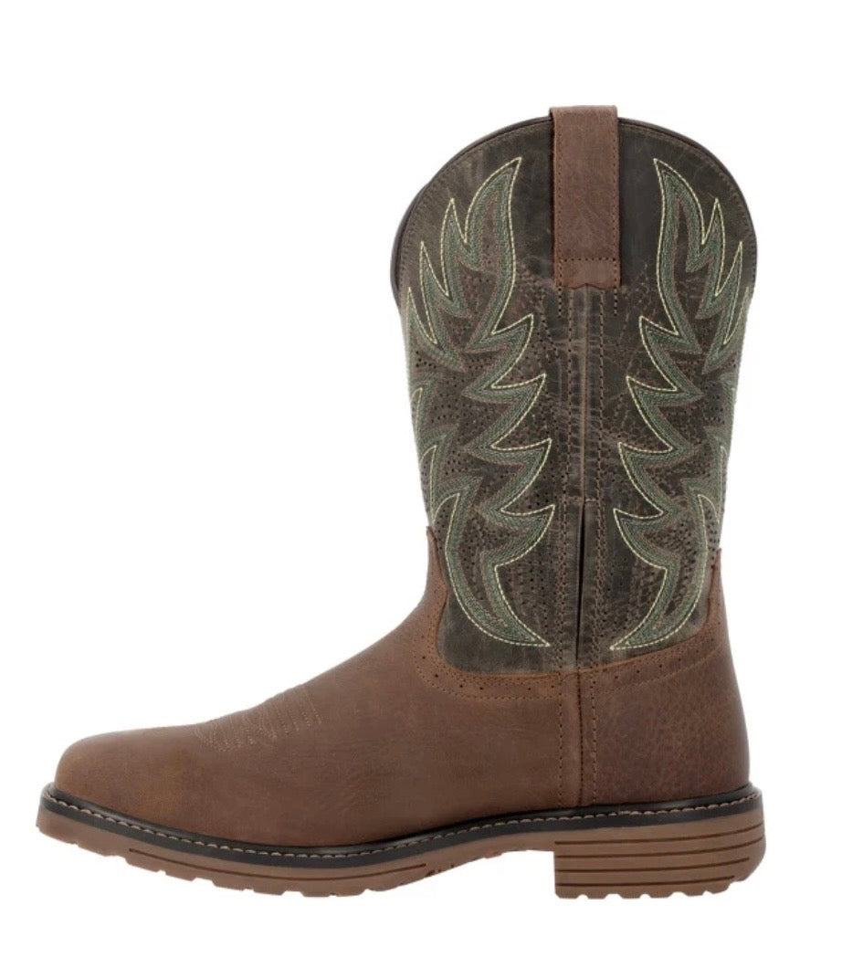 MEN'S DURANGO WORKHORSE COYOTE TAN SQUARE TOE WORK BOOT - DDB0563