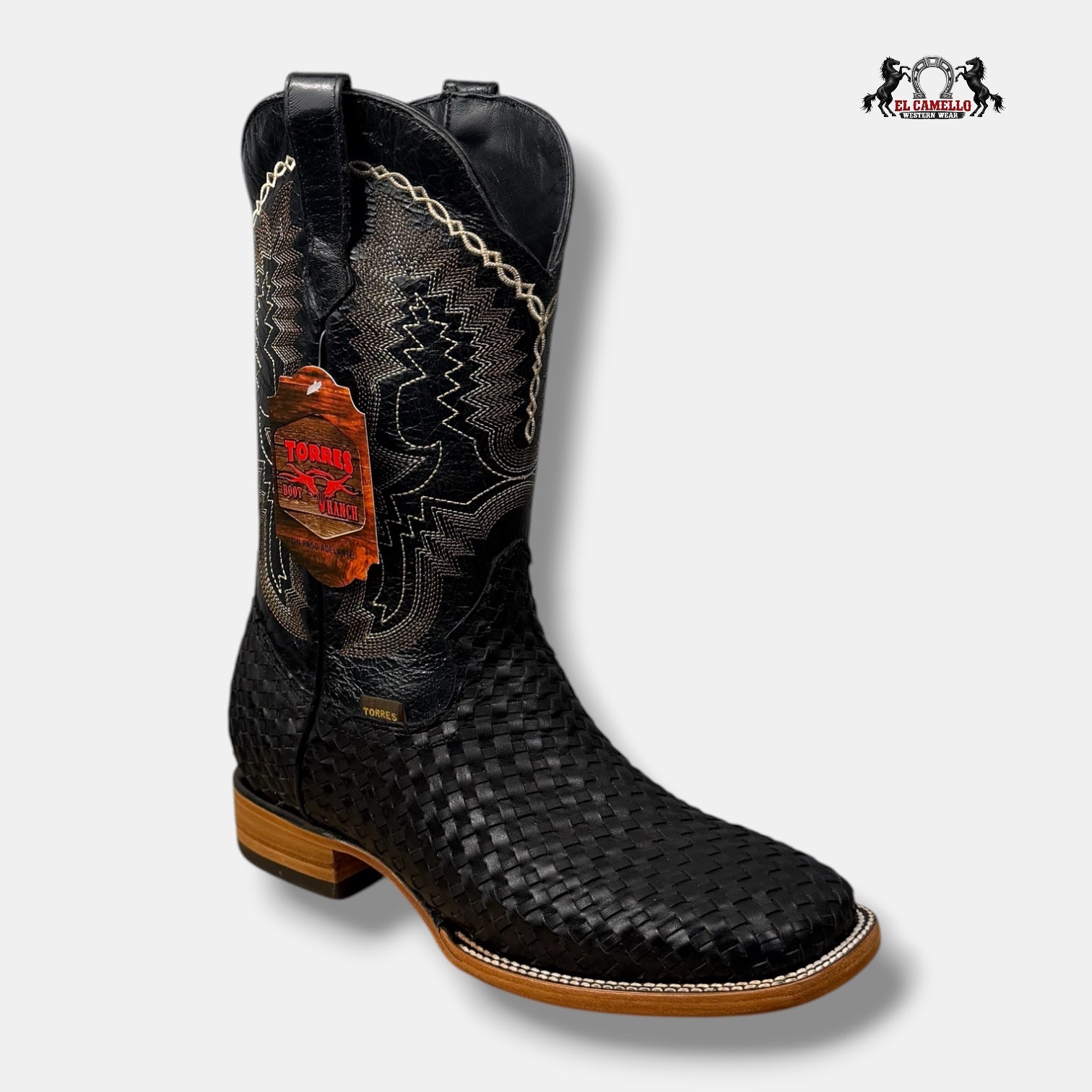 Petatillo Negro Bordado Torres Boots
