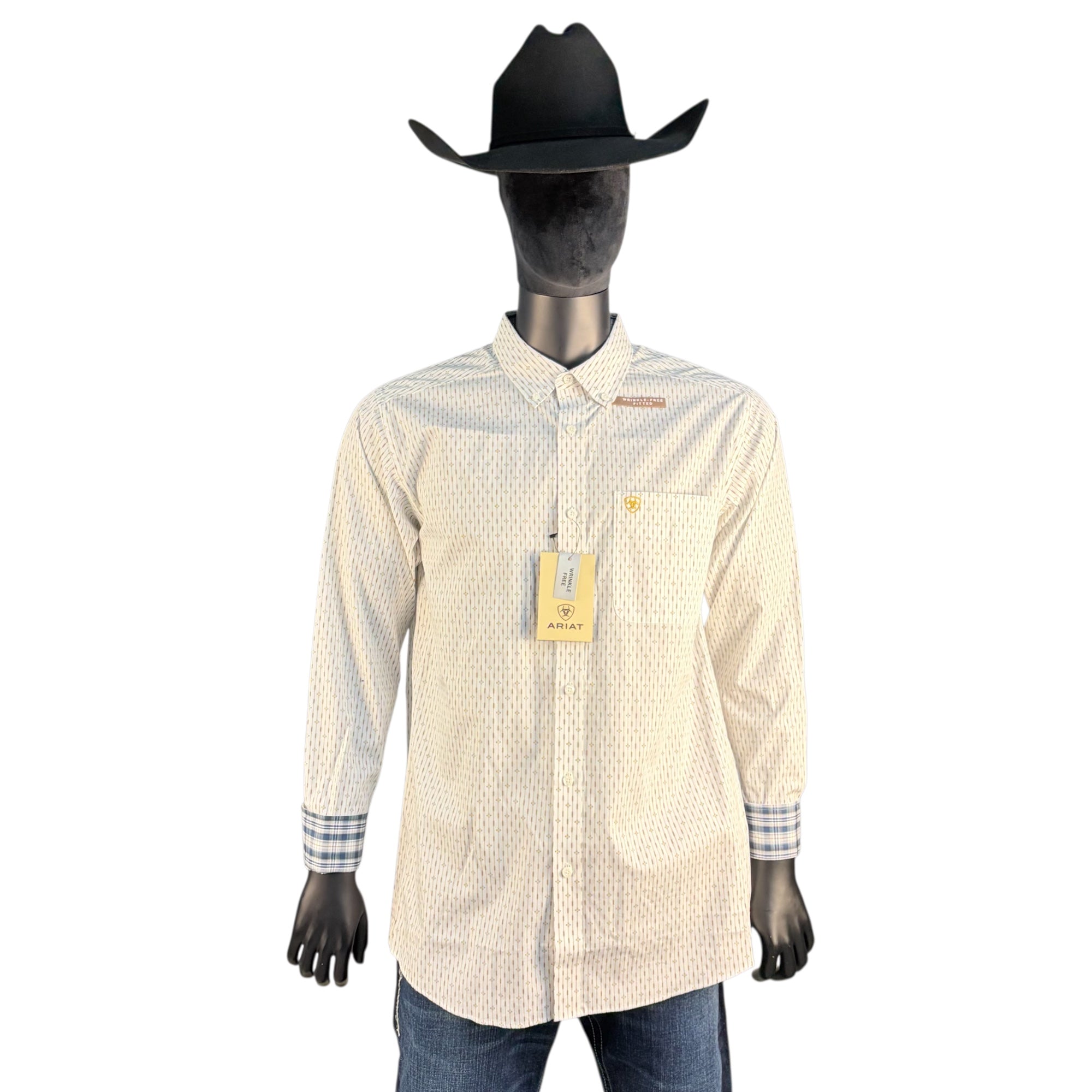 Ariat Men’s Cream Micro Geo Long Sleeve Western Shirt